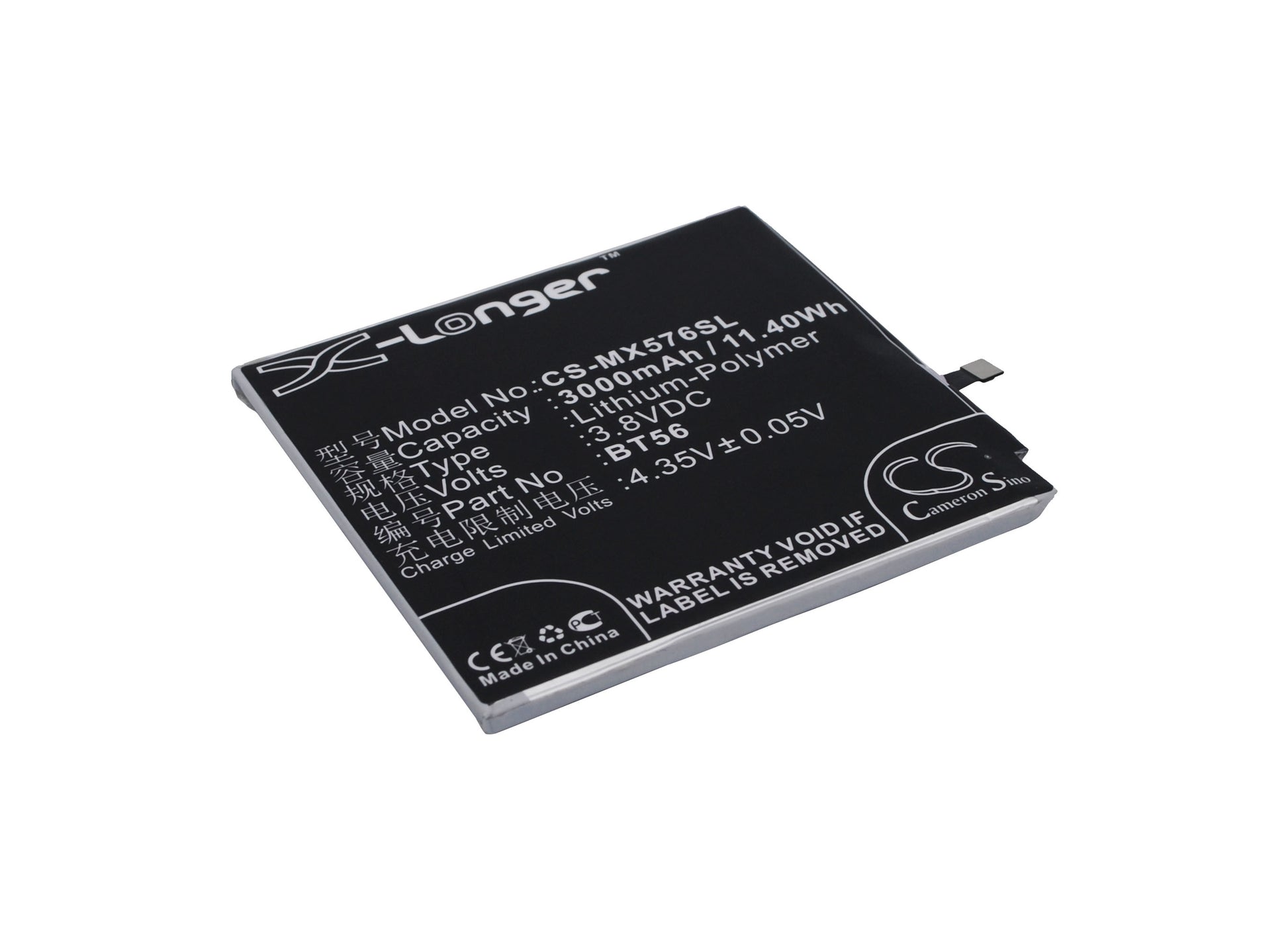 3.8V 3000mAh/11.40Wh Li-Polymer Mobile/SmartPhone Battery for Meizu