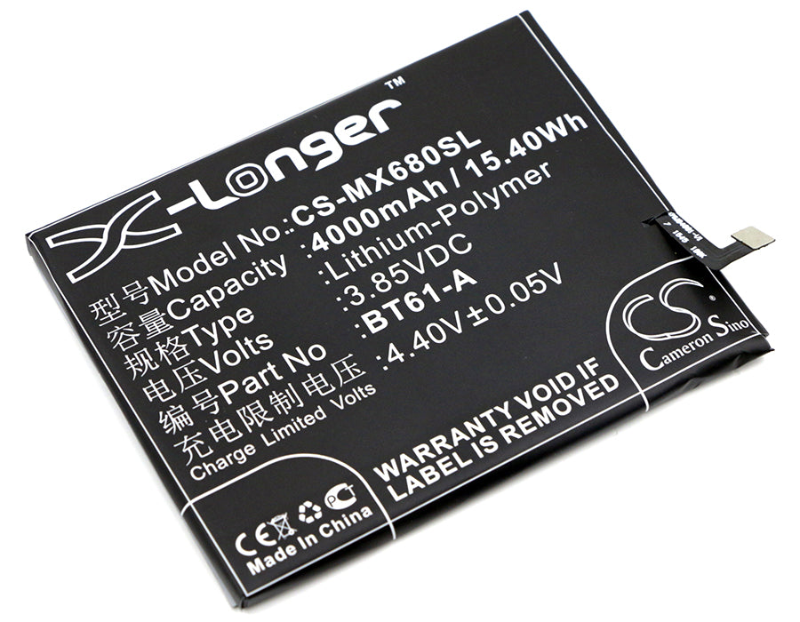 3.85V 4000mAh/15.40Wh Li-Polymer Mobile/SmartPhone Battery for Meilan