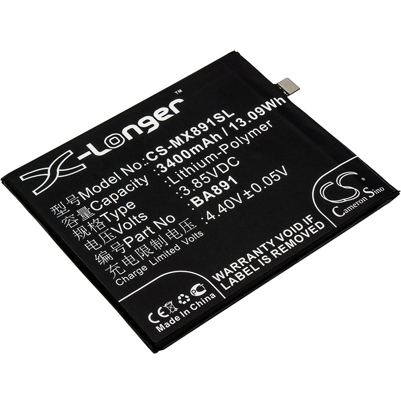 3.85V 3400mAh/13.09Wh Li-Polymer Mobile/SmartPhone Battery for Meizu