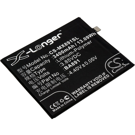 3.85V 3400mAh/13.09Wh Li-Polymer Mobile/SmartPhone Battery for Meizu