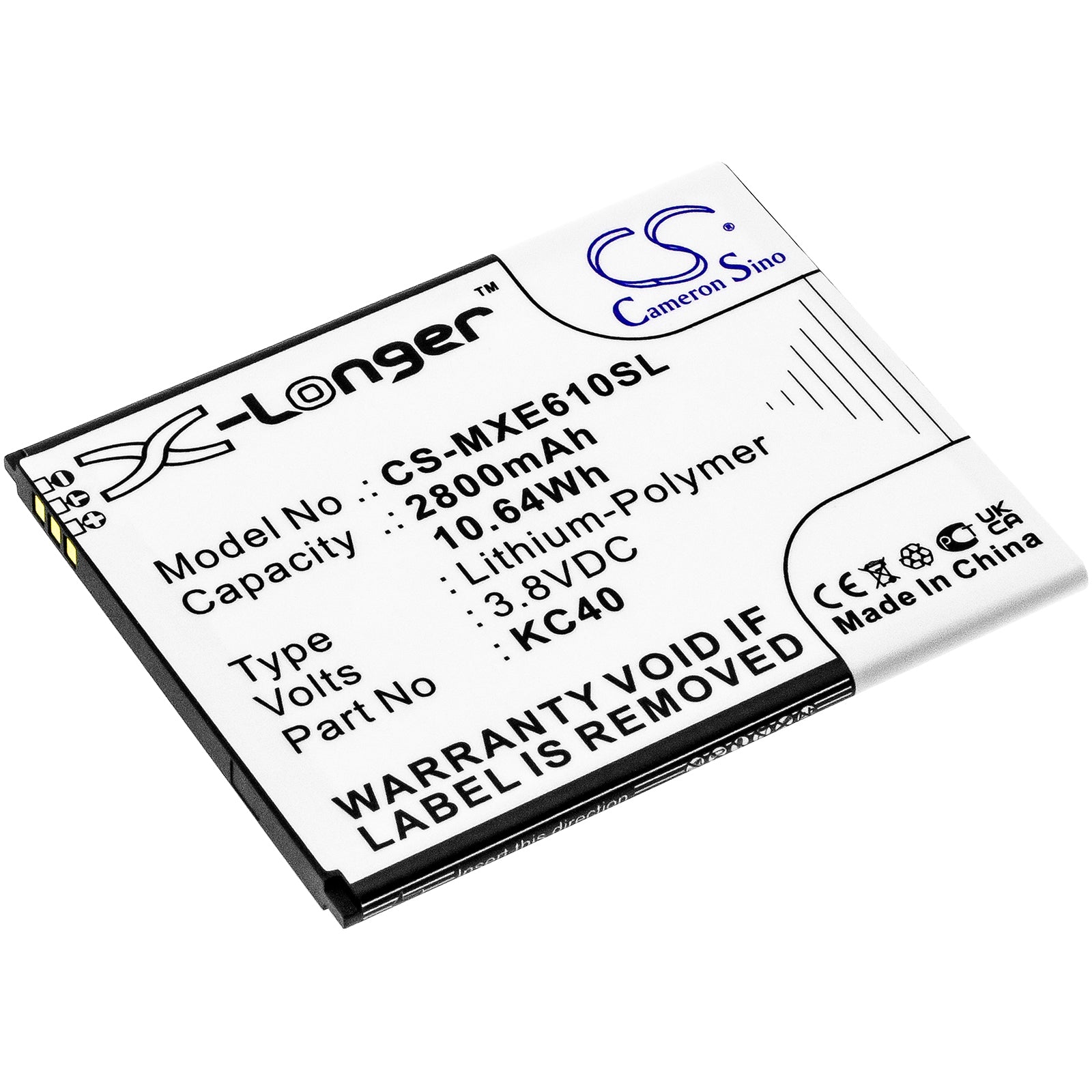 CS-MXE610SL Replacement Battery – Compatible with K10 2019, K10 2019 Global, XT2025-3