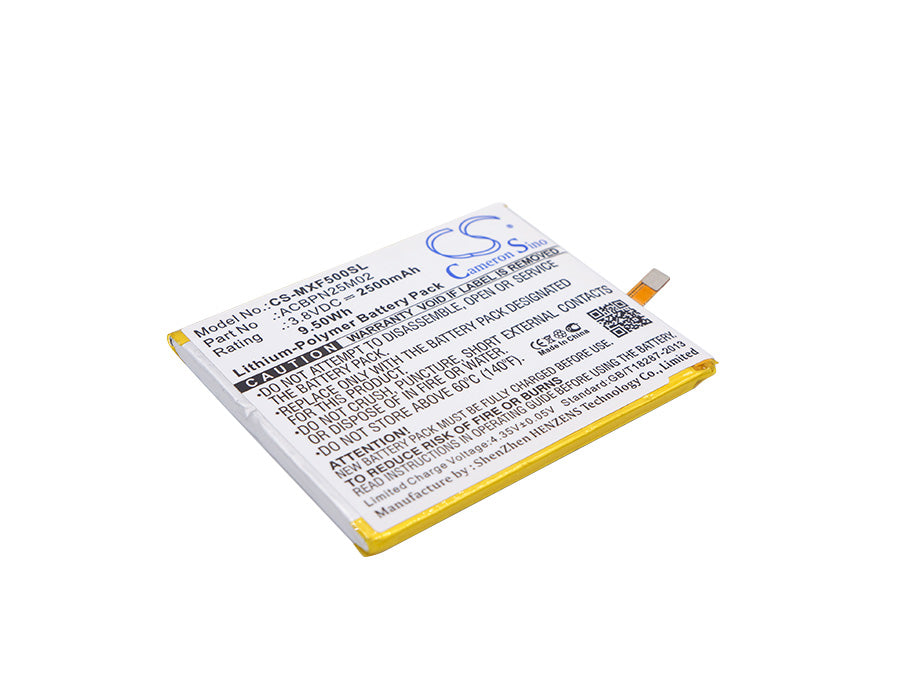 3.8V 2500mAh/9.50Wh Li-Polymer Mobile/SmartPhone Battery for Micromax