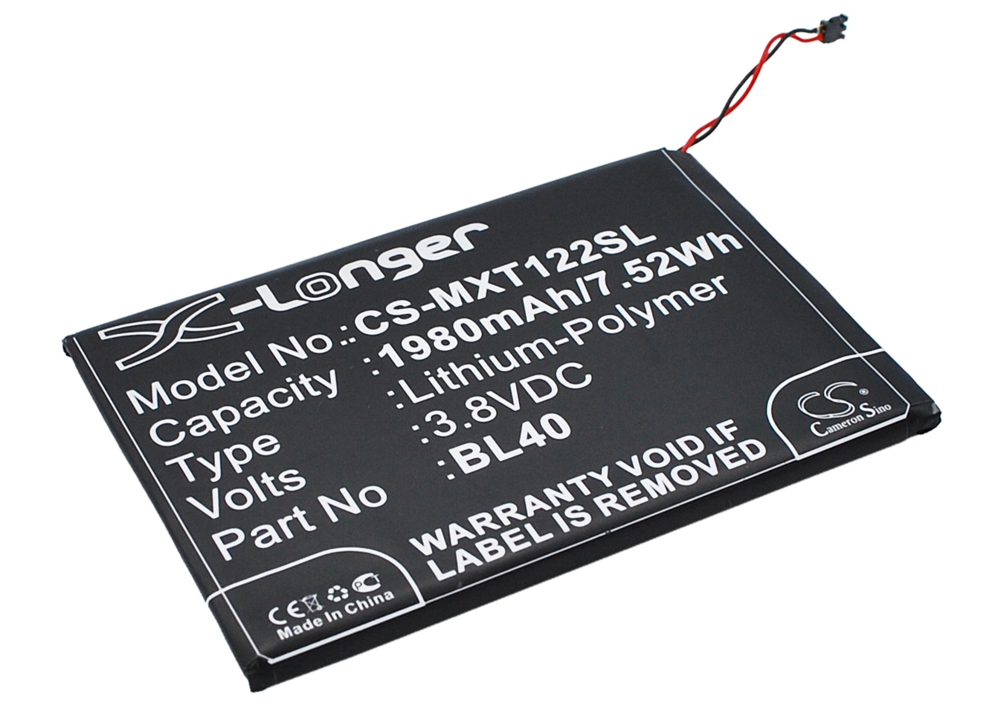 3.8V 1980mAh/7.52Wh Li-Polymer Mobile/SmartPhone Battery for Motorola