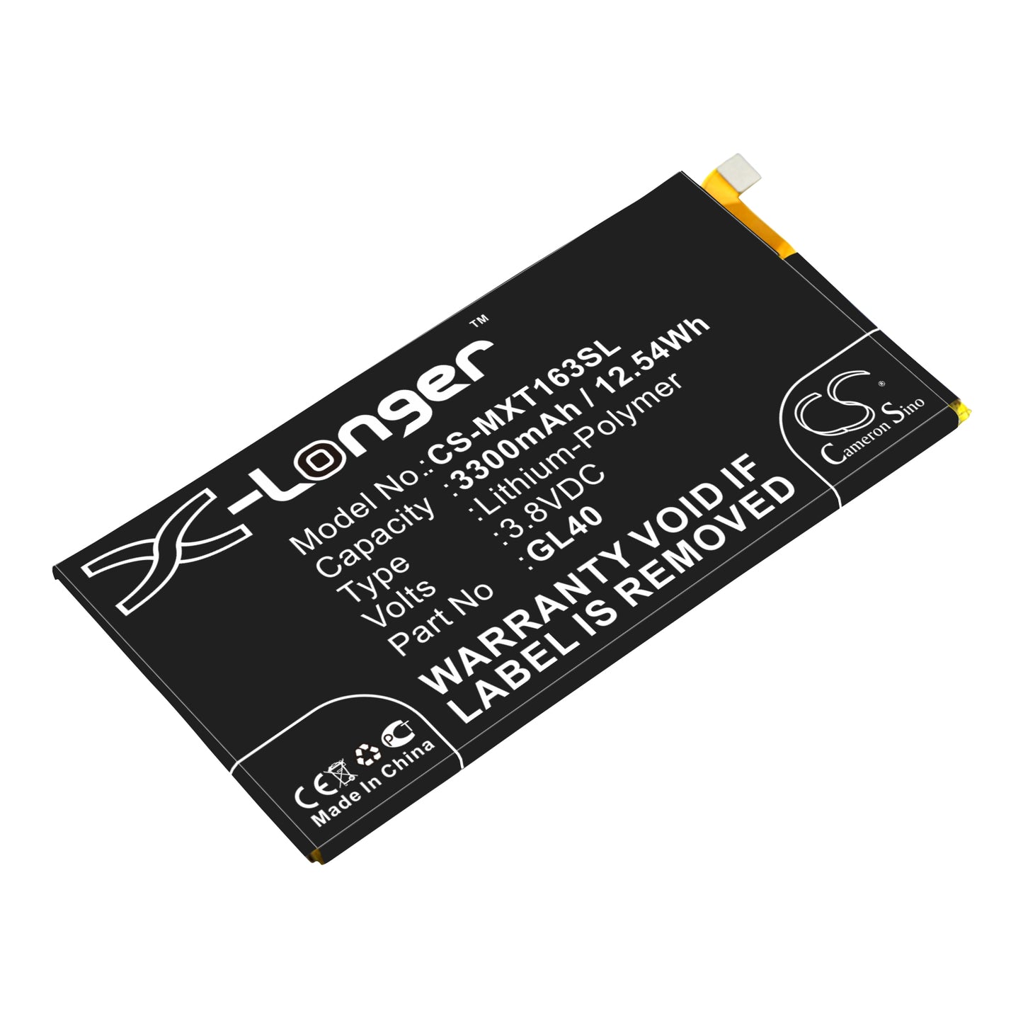 3.8V 3300mAh/12.54Wh Li-Polymer Mobile/SmartPhone Battery for Motorola