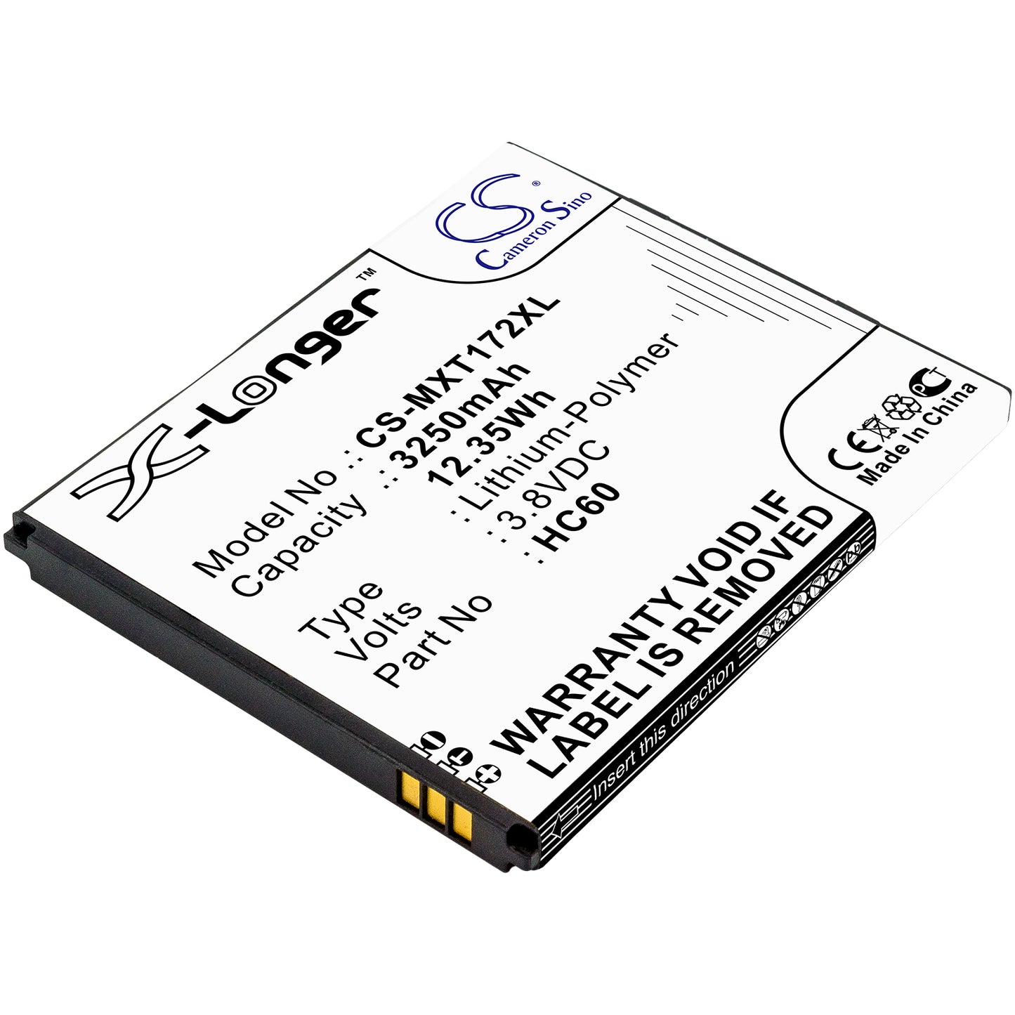 3.8V 3250mAh/12.35Wh Li-Polymer Mobile/SmartPhone Battery for Motorola
