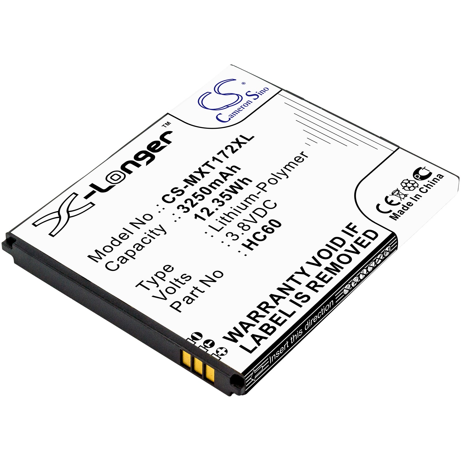 3.8V 3250mAh/12.35Wh Li-Polymer Mobile/SmartPhone Battery for Motorola