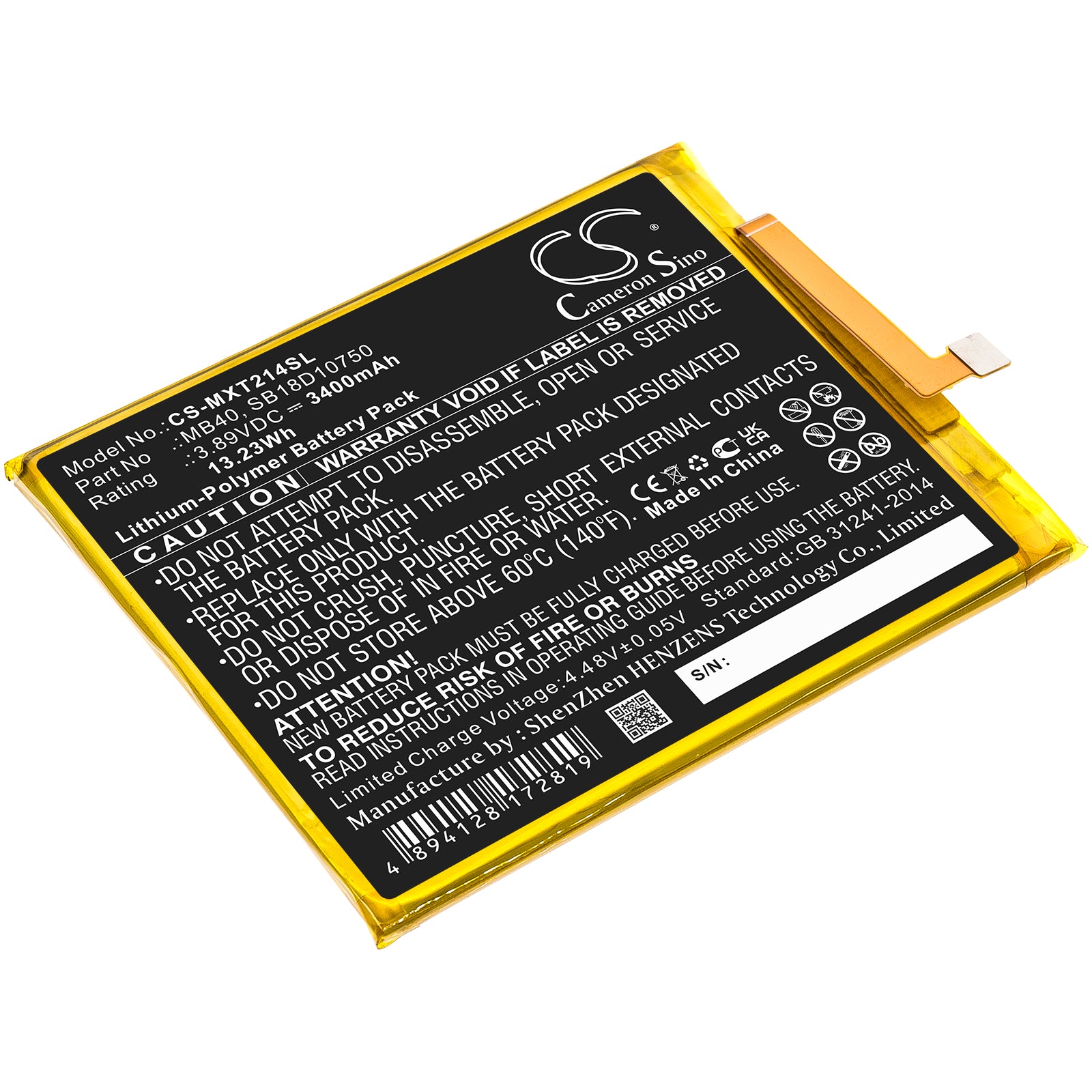 CS-MXT214SL Replacement Battery – Compatible with Edge 20 5G 2021, Moto Edge 20 5G, Moto Edge S Lite, Moto Edge S Lite 5G 202, XT2143, XT2143-1