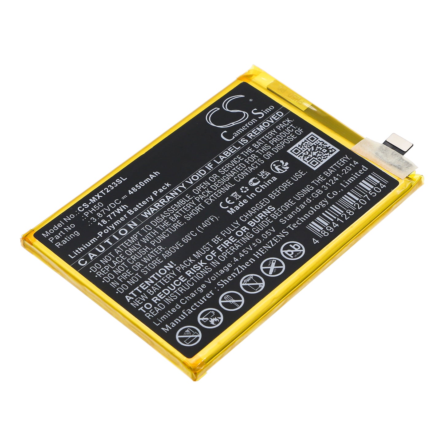 CS-MXT233SL Replacement Battery – Compatible with Moto G23, XT2333, XT2333-1, XT2333-2, XT2333-3, XT2333-4, XT2333-5