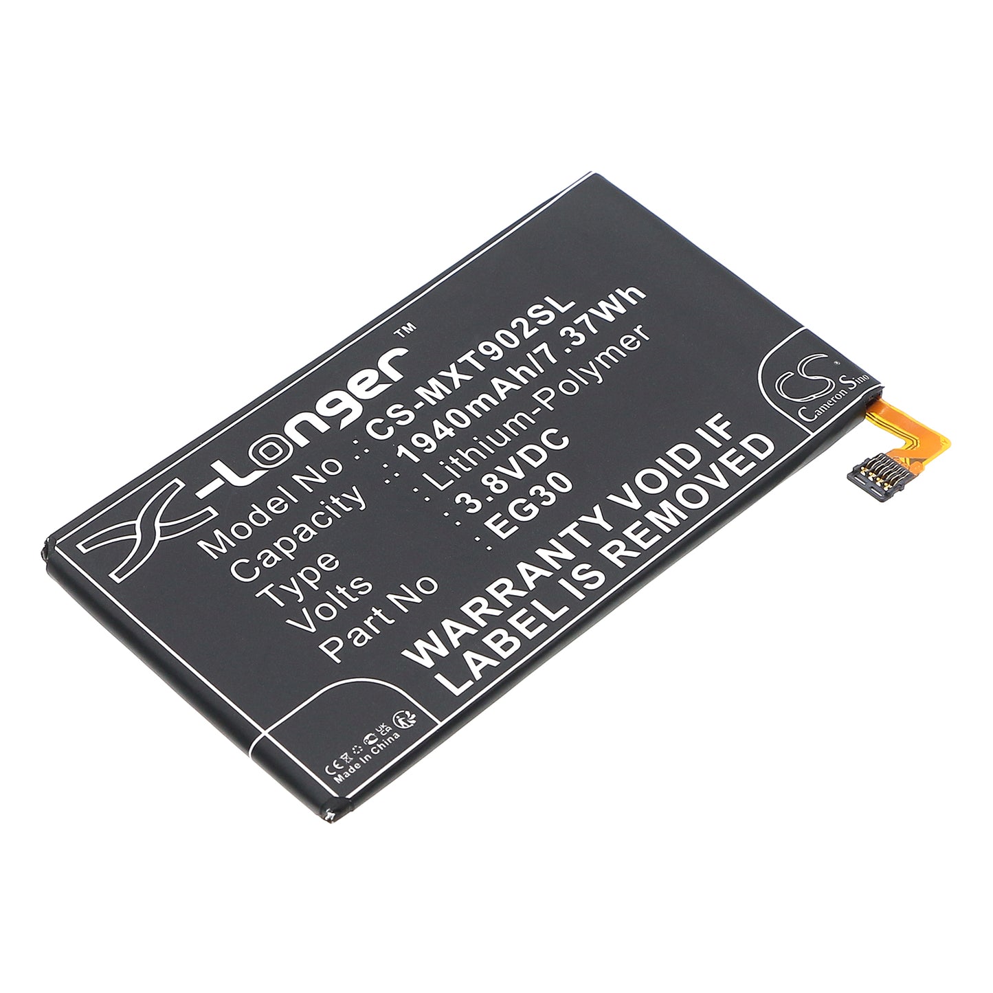 3.8V 1940mAh/7.37Wh Li-Polymer Mobile/SmartPhone Battery for Motorola