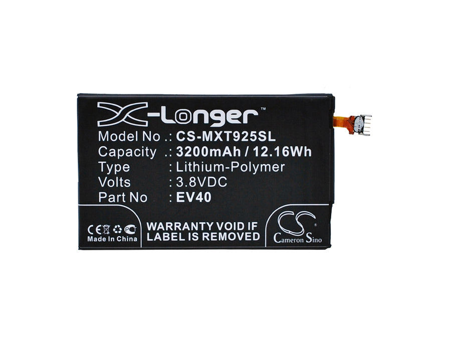 3.8V 3200mAh/12.16Wh Li-Polymer Mobile/SmartPhone Battery for Motorola