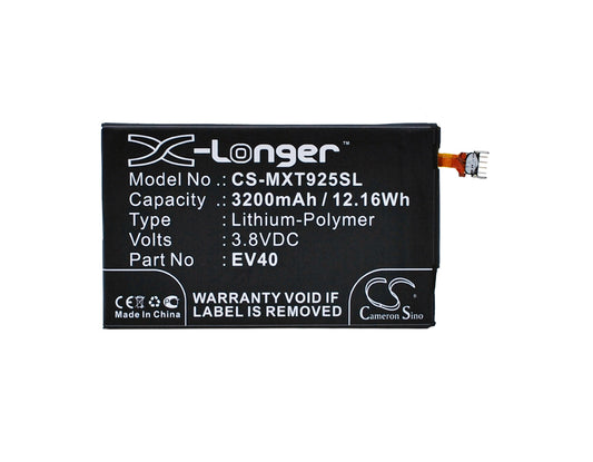 3.8V 3200mAh/12.16Wh Li-Polymer Mobile/SmartPhone Battery for Motorola