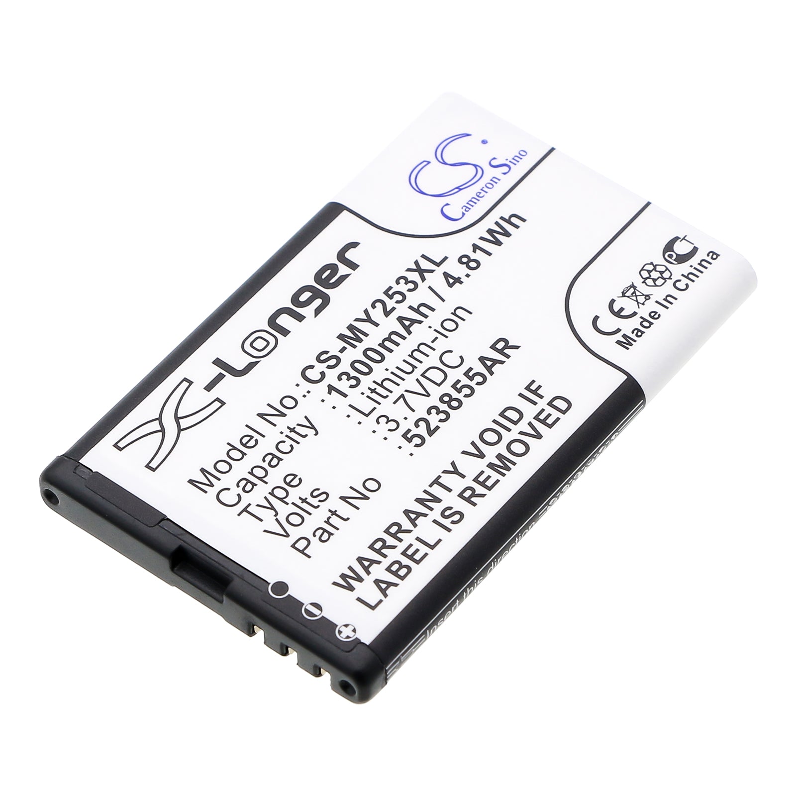 3.7V 1300mAh/4.81Wh Li-ion Mobile/SmartPhone Battery for Sagem