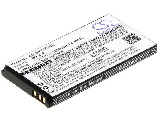 3.7V 1250mAh/4.63Wh Li-ion Mobile/SmartPhone Battery for Myphone