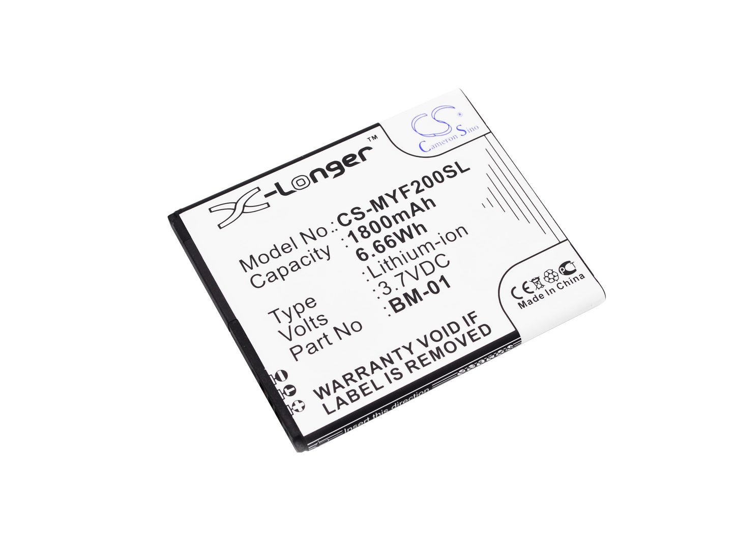 3.7V 1800mAh/6.66Wh Li-ion Mobile/SmartPhone Battery for Myphone