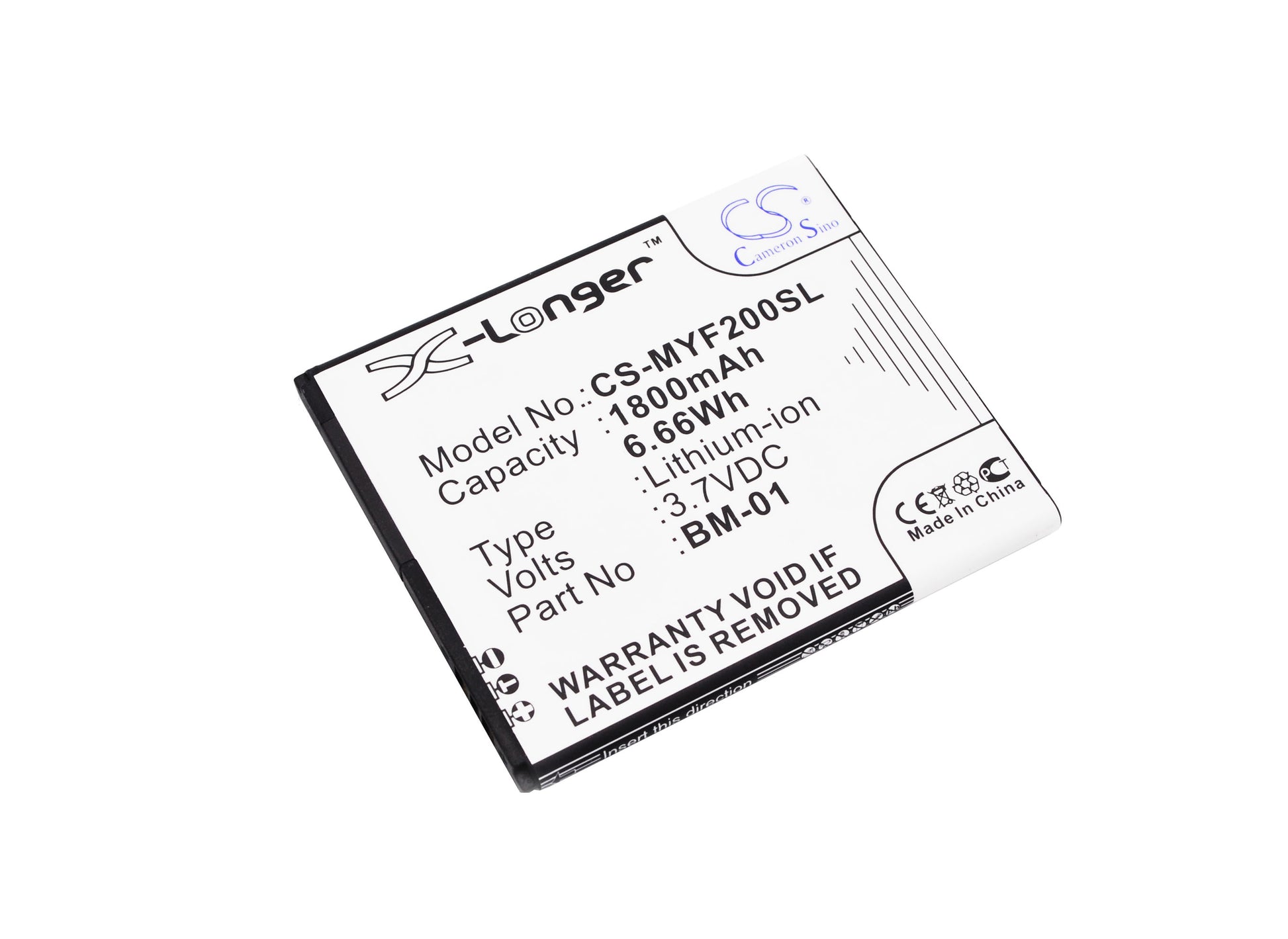 3.7V 1800mAh/6.66Wh Li-ion Mobile/SmartPhone Battery for Myphone