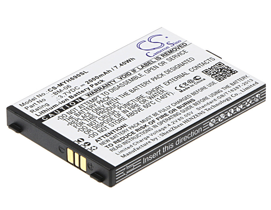 3.7V 2000mAh/7.40Wh Li-ion Mobile/SmartPhone Battery for Myphone