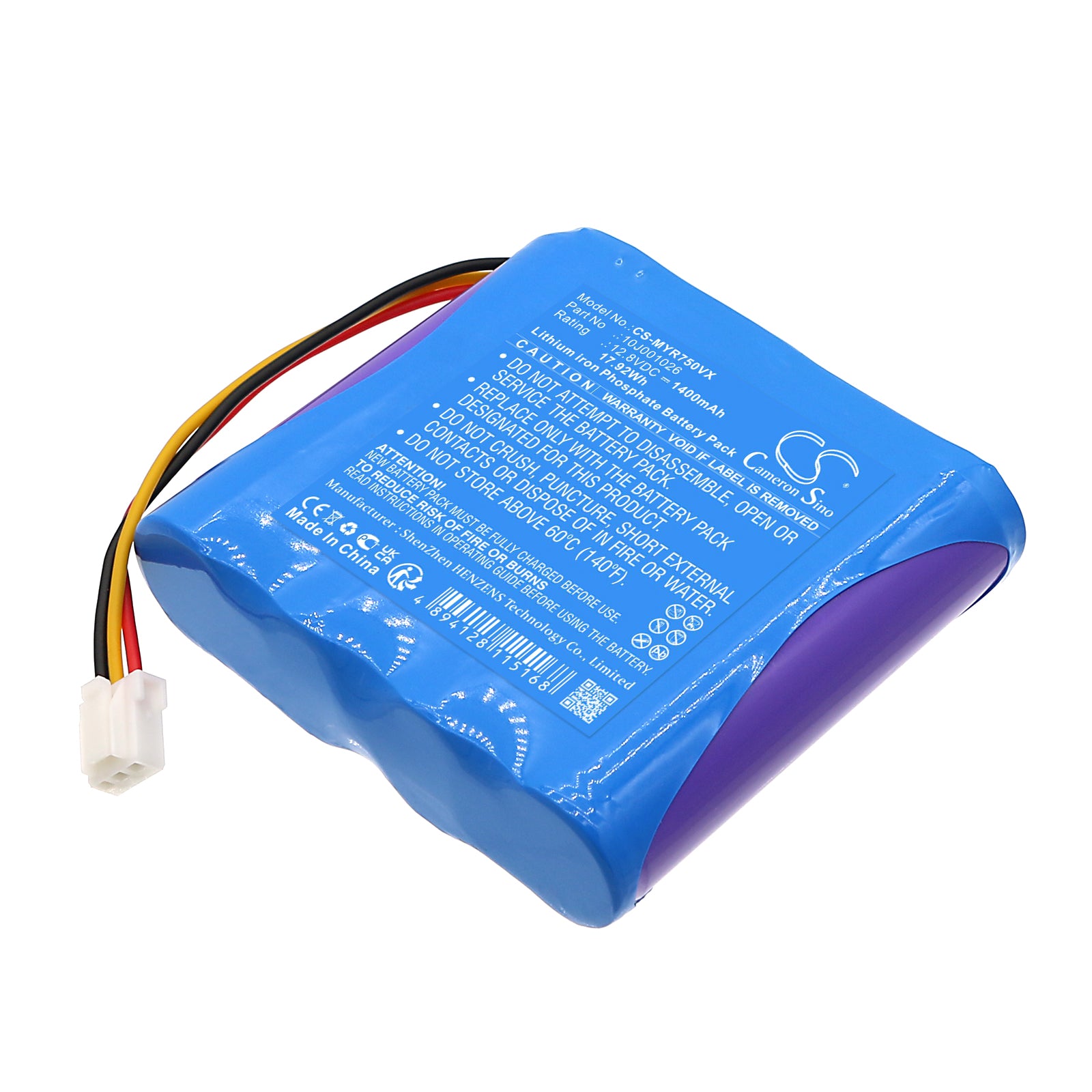 12.8V 1400mAh/17.92Wh Li-ion Vacuum Battery for Moneual