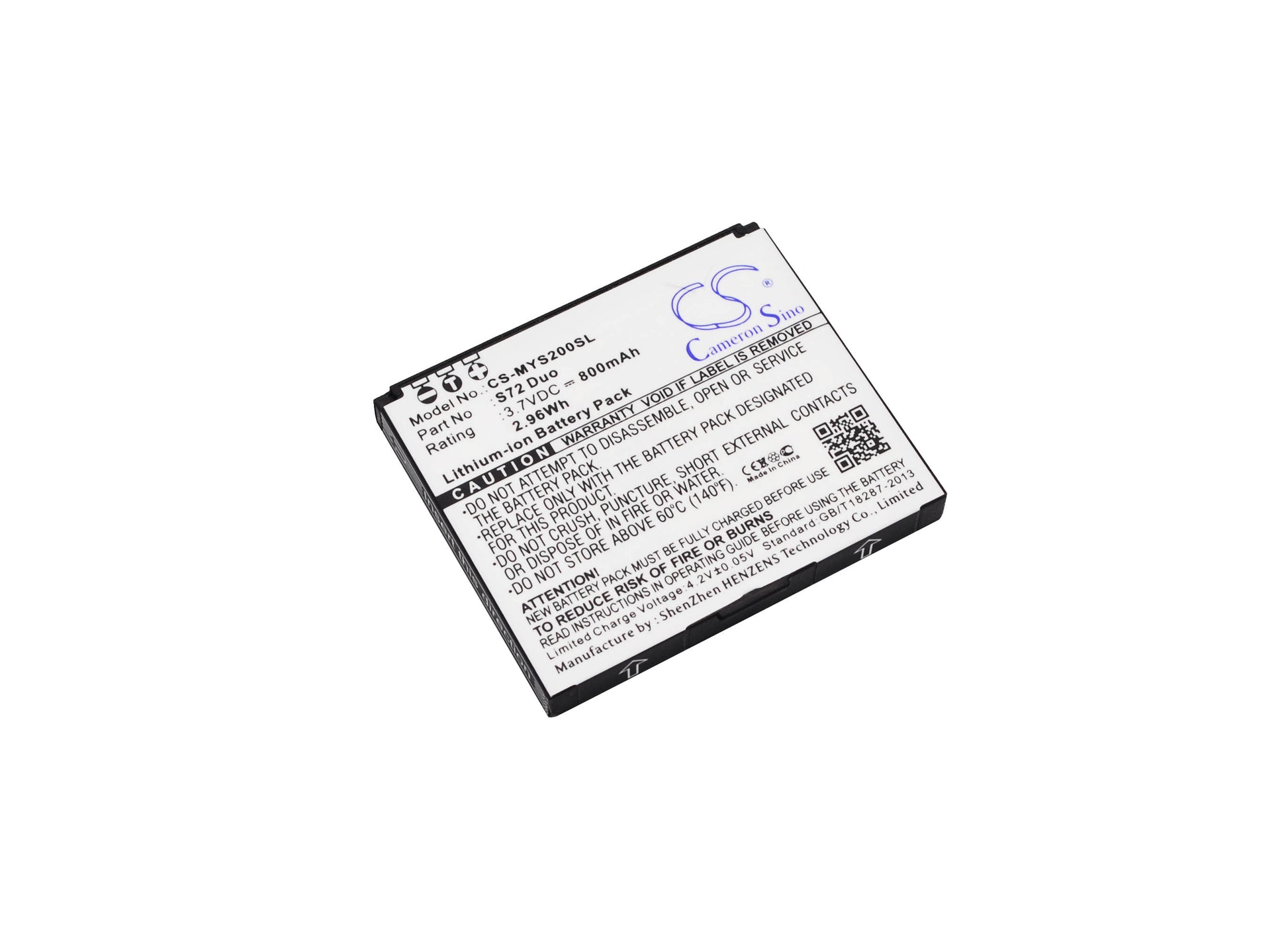 3.7V 800mAh/2.96Wh Li-ion Mobile/SmartPhone Battery for Myphone