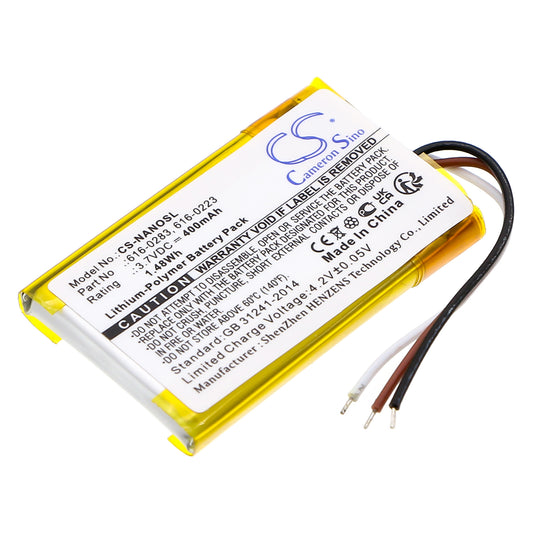 3.7V 400mAh/1.48Wh Li-Polymer MP3/MP4/PMP Battery for Apple