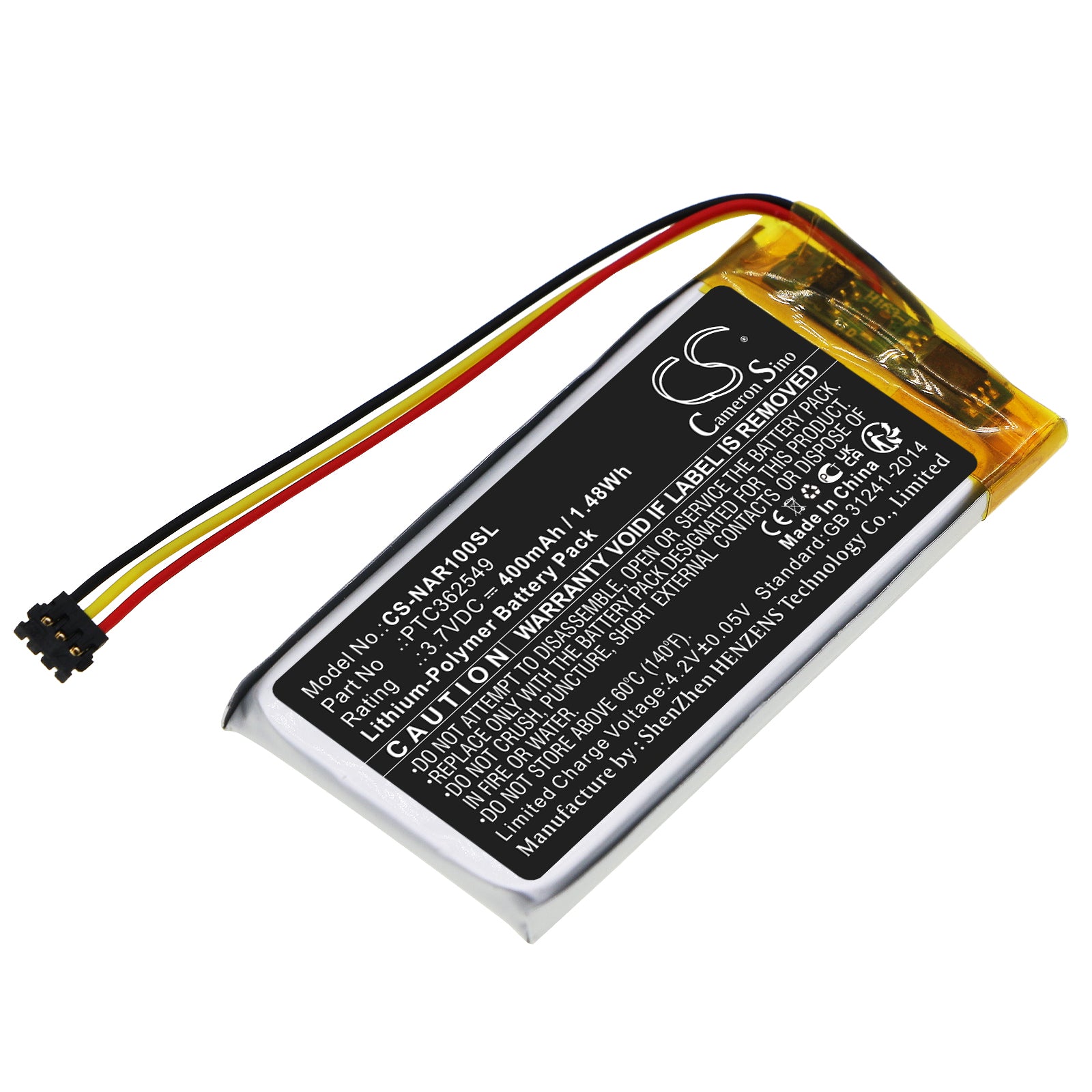 CS-NAR100SL Replacement Battery – Compatible with AVD1001-100NAR, Smart Doorbell HD Video Wired, Wired Video Doorbell