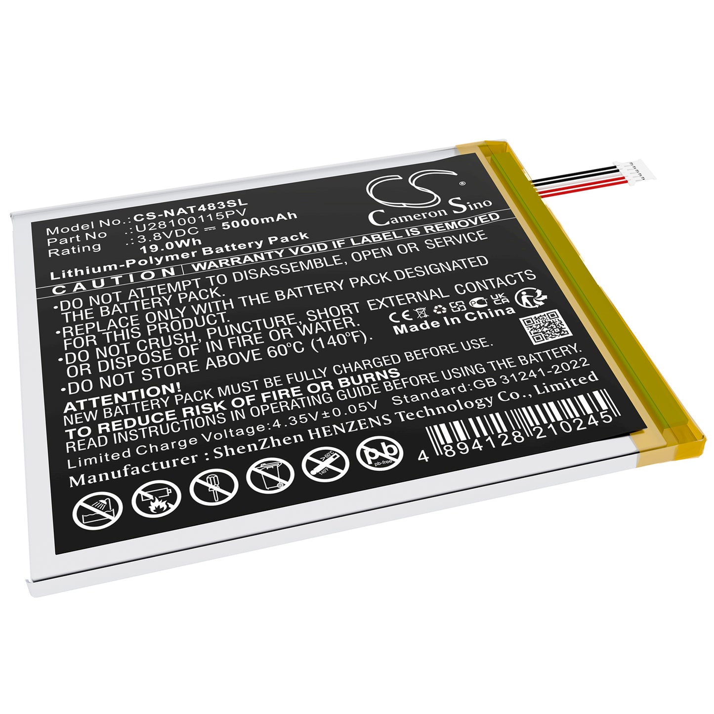 CS-NAT483SL Replacement Battery – Compatible with 100071483, Surf 8" 3rd