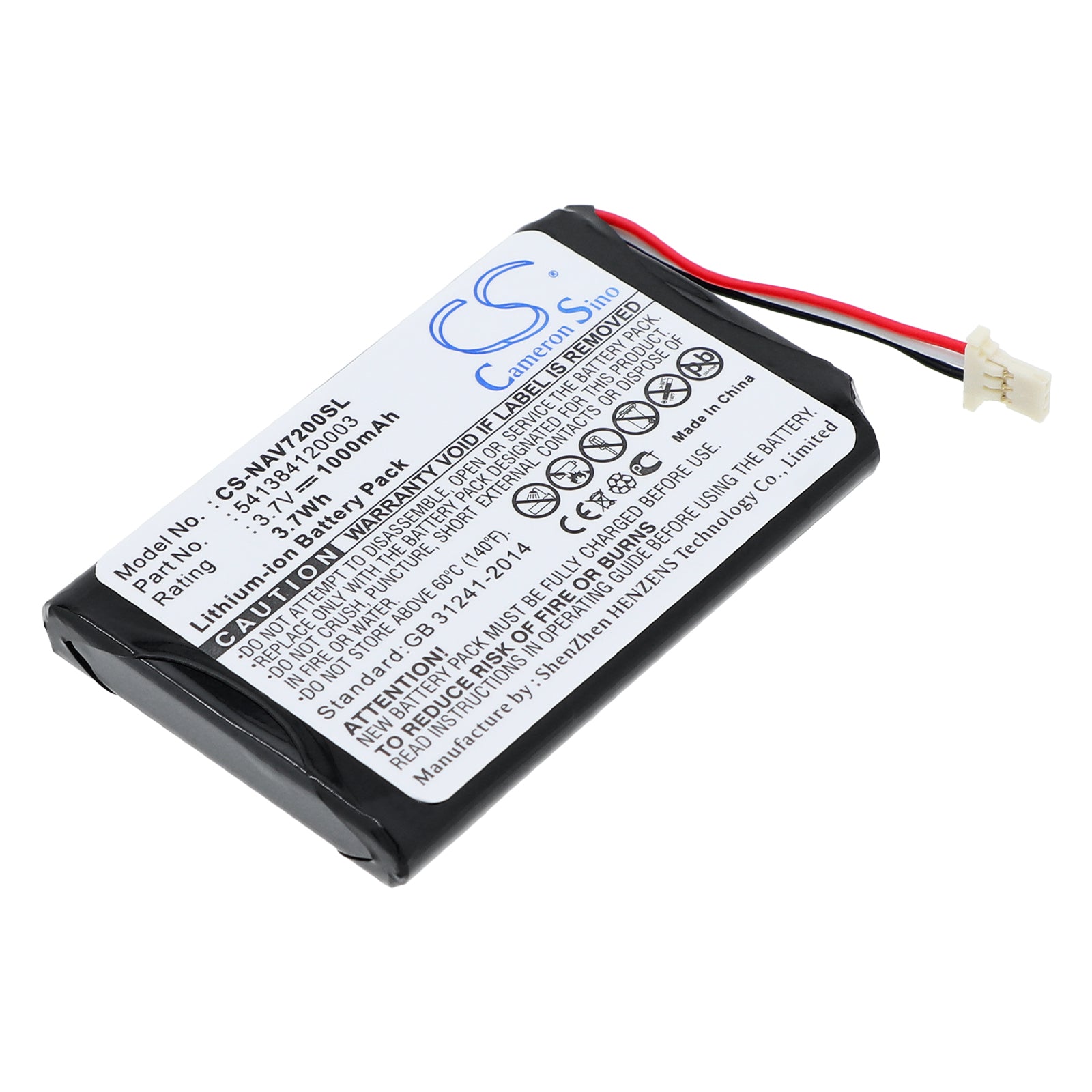 3.7V 1000mAh Li-ion GPS/Navigator Battery for Navigon