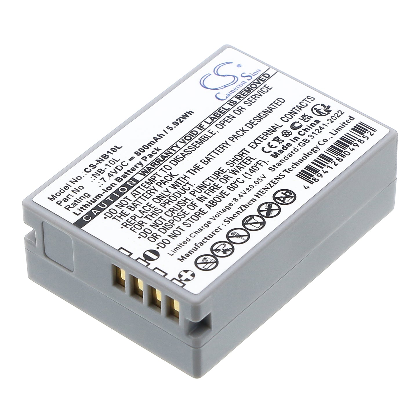 7.4V 800mAh Li-ion Camera Battery for Canon