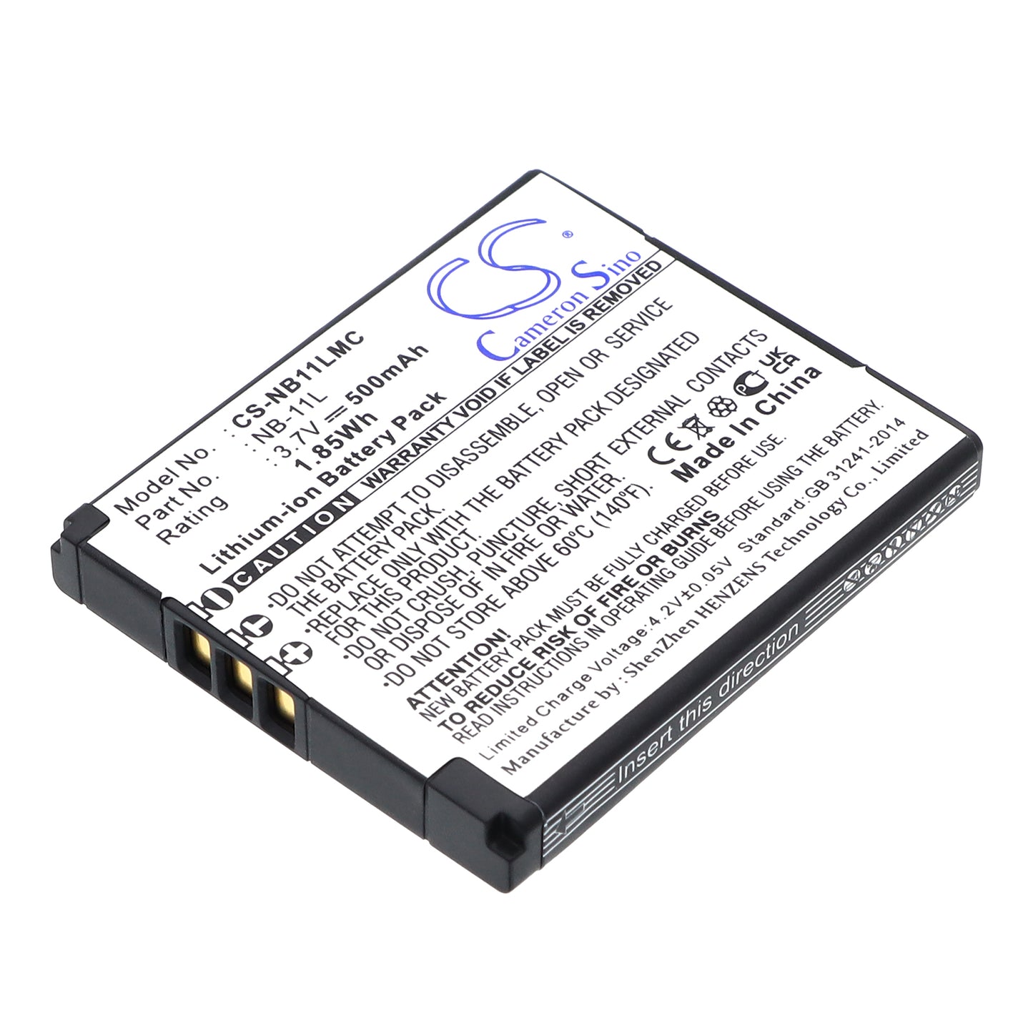 3.7V 500mAh Li-ion Camera Battery for Canon