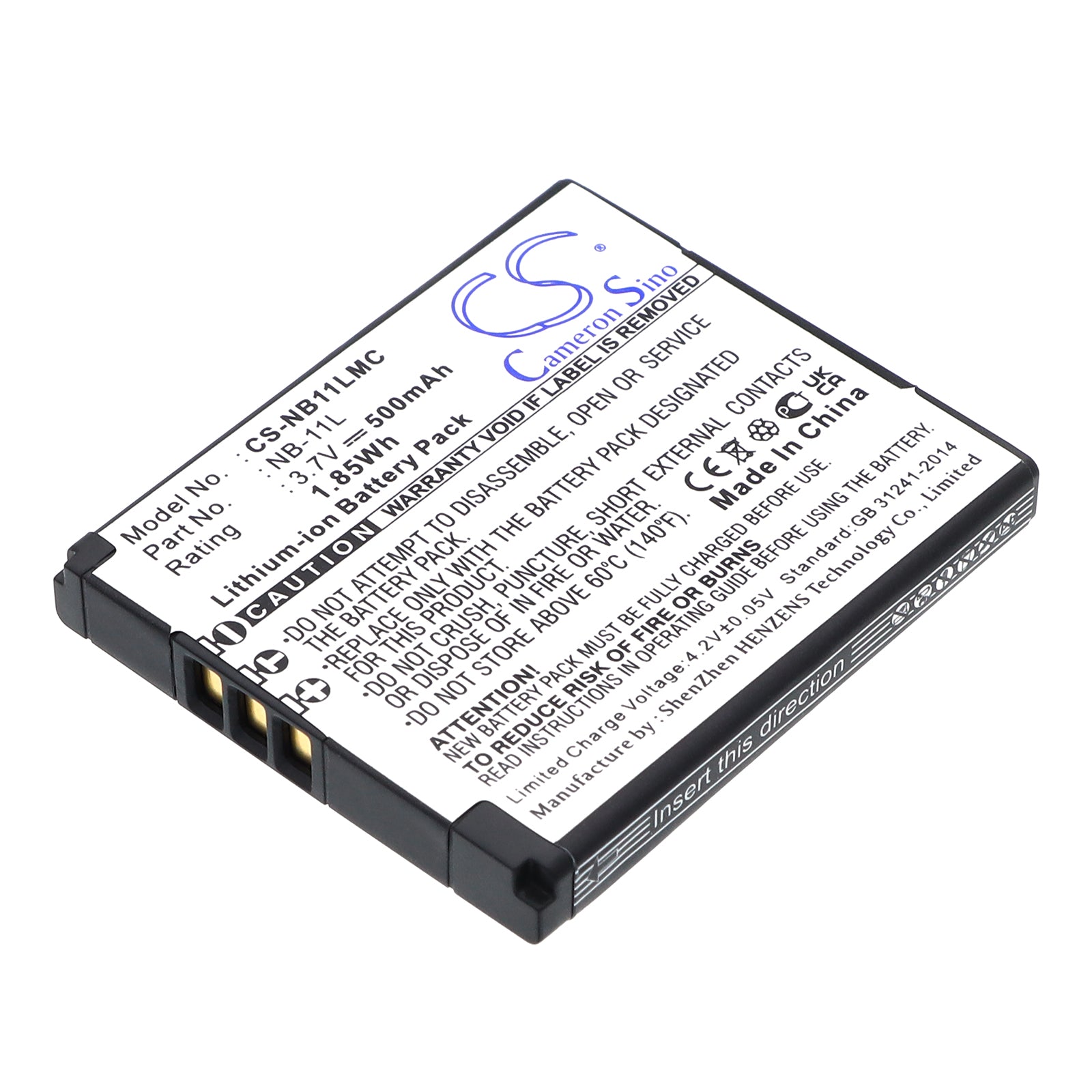 3.7V 500mAh Li-ion Camera Battery for Canon