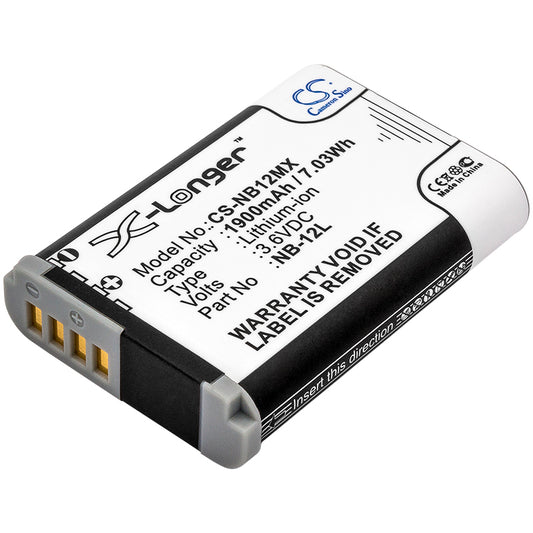 3.6V 1900mAh/6.84Wh Li-ion Camera Battery for Canon