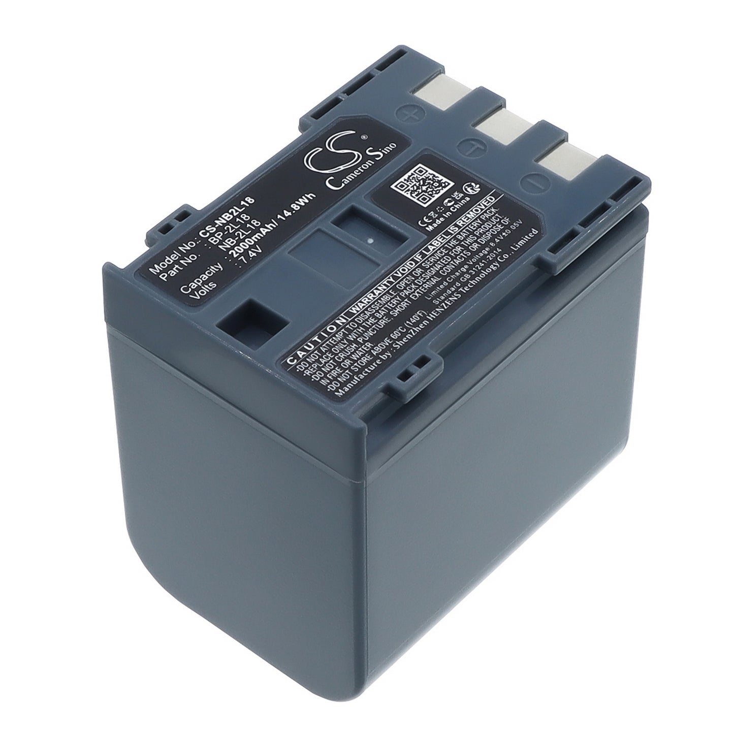 7.4V 2000mAh Li-ion Camera Battery for Canon