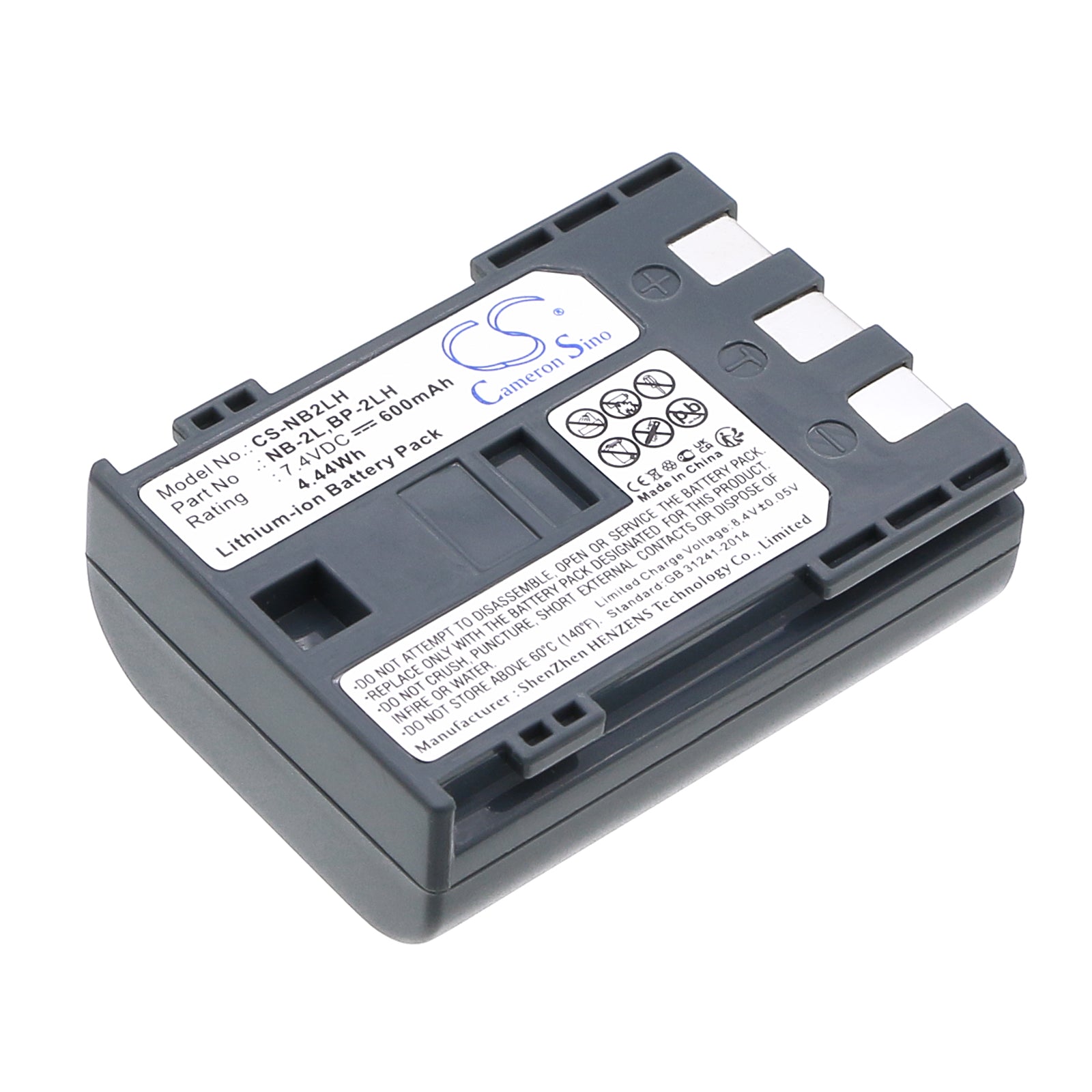 7.4V 600mAh Li-ion Camera Battery for Canon