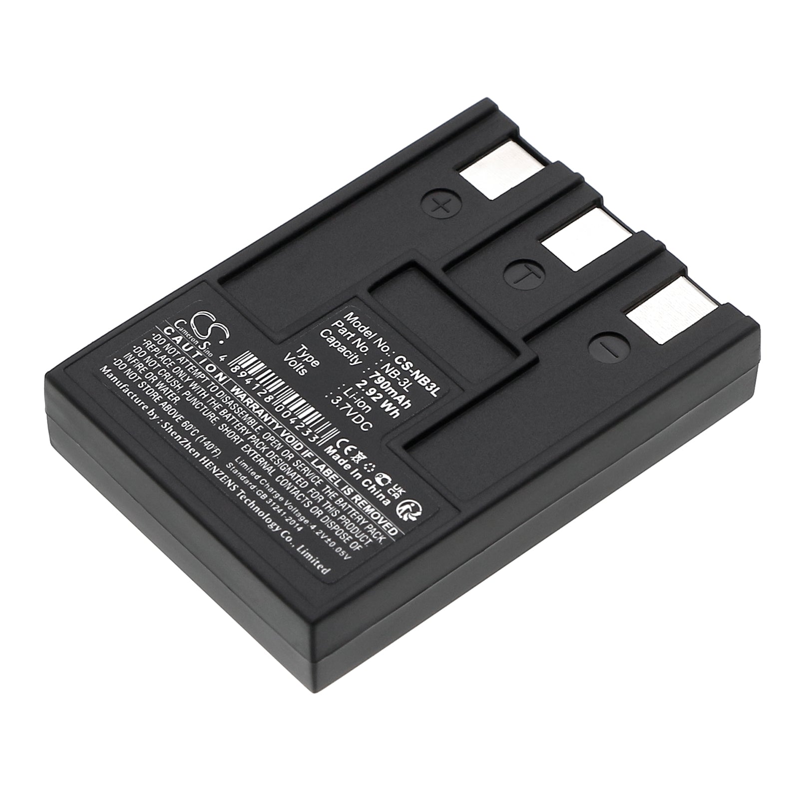 3.7V 790mAh Li-ion Camera Battery for Canon