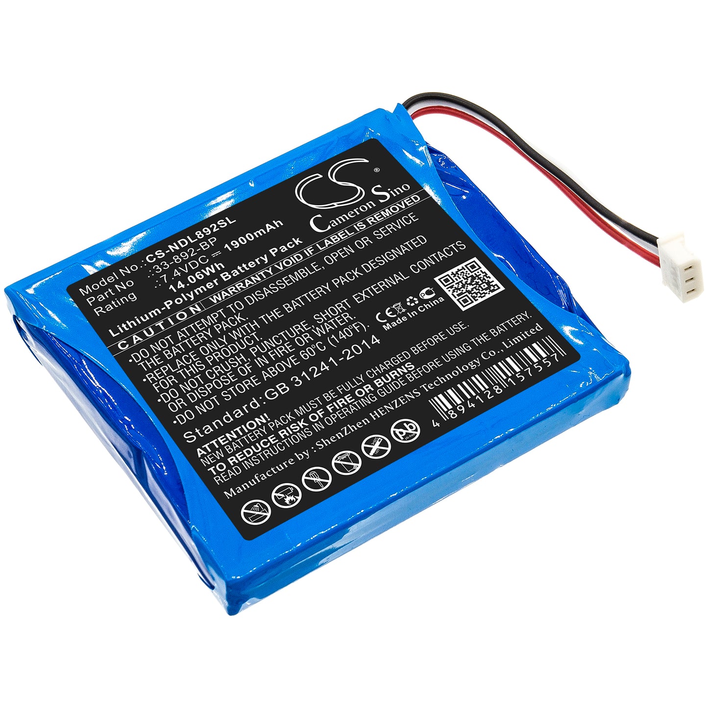 CS-NDL892SL Replacement Battery – Compatible with 33-892, 33-892 Securitest Pro Tester
