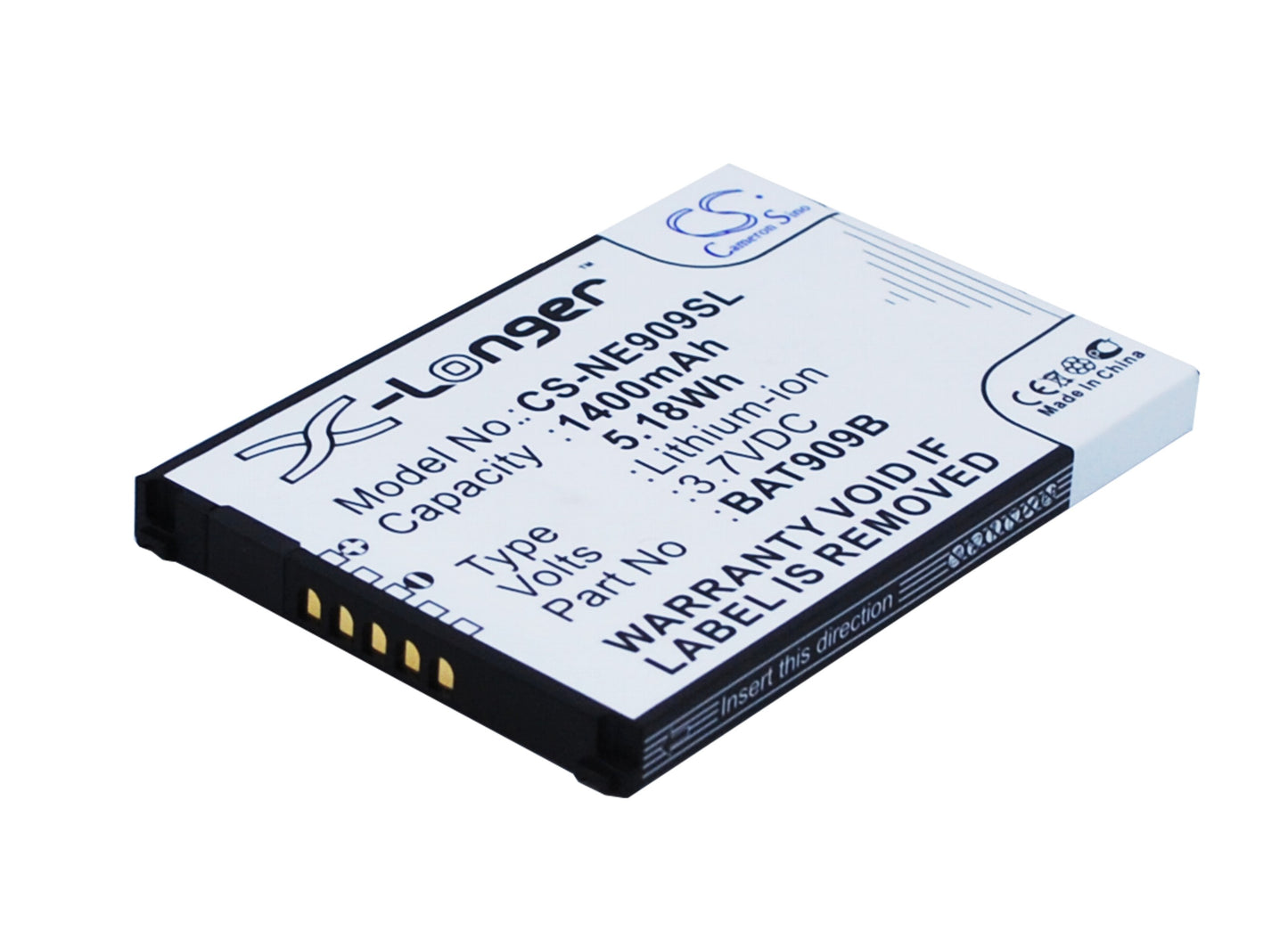 3.7V 1400mAh/5.18Wh Li-ion Mobile/SmartPhone Battery for NEC