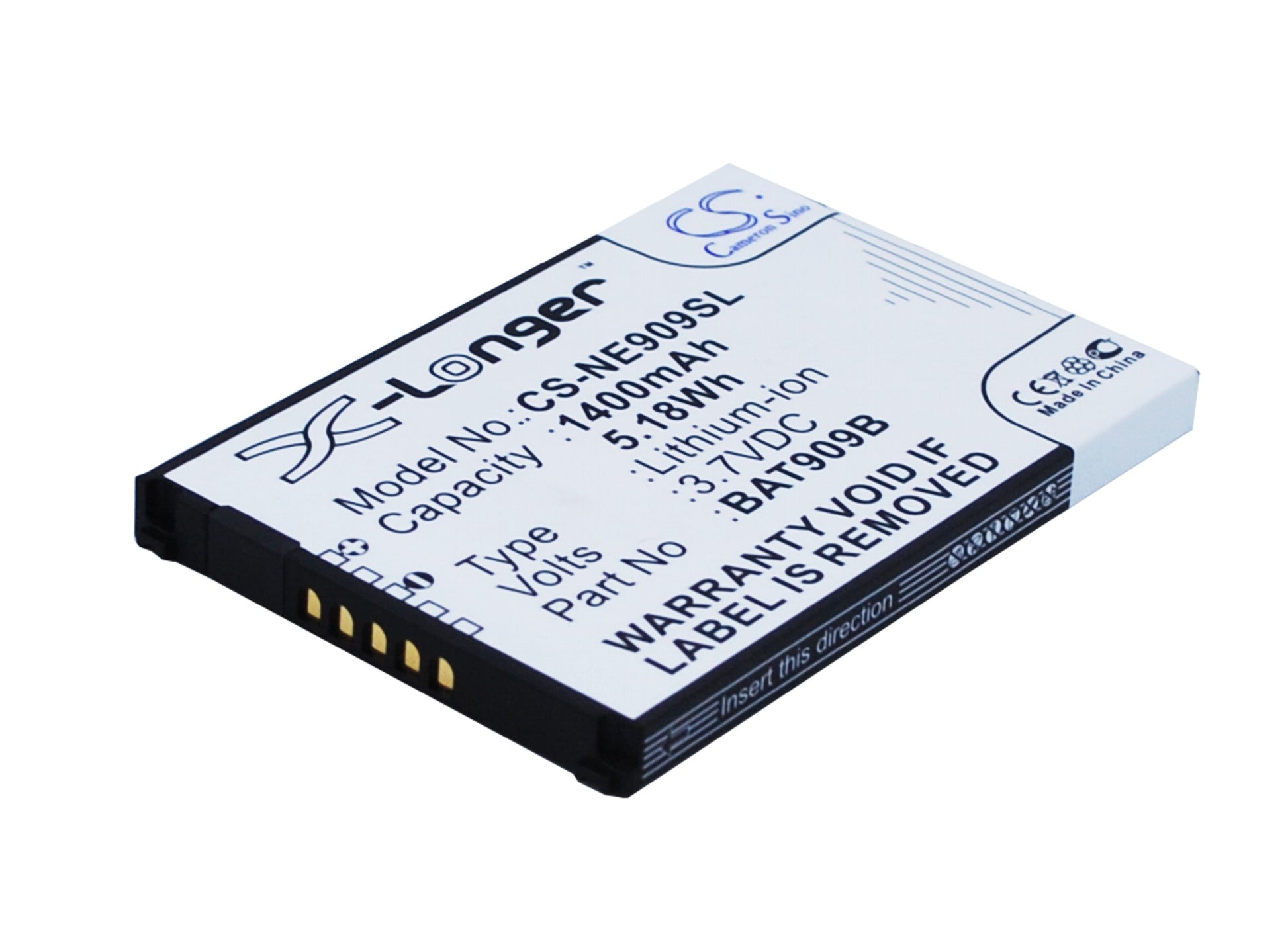 3.7V 1400mAh/5.18Wh Li-ion Mobile/SmartPhone Battery for NEC