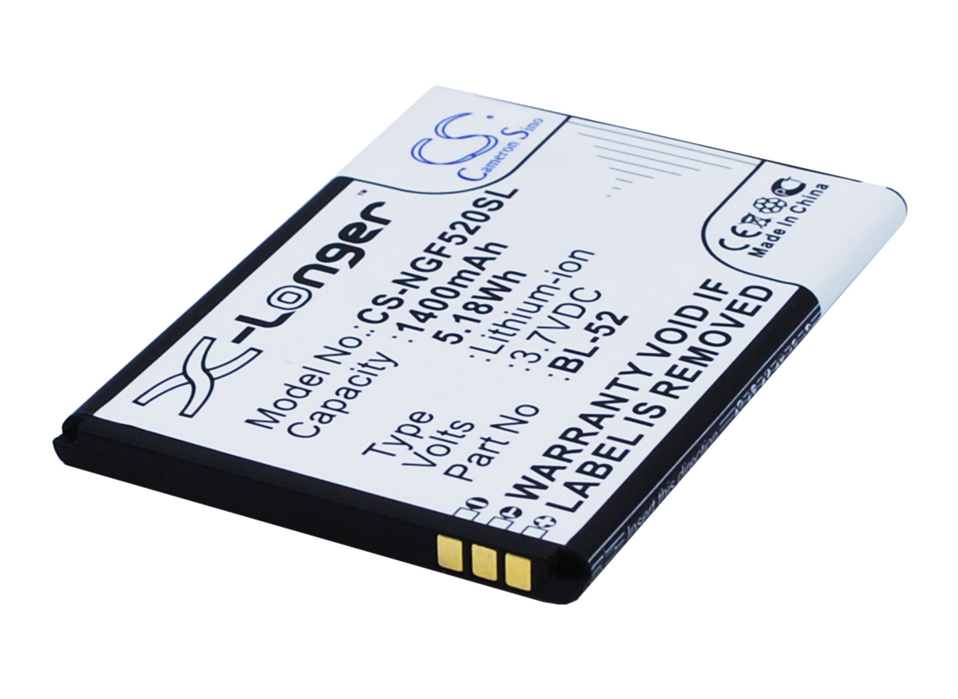 3.7V 1400mAh/5.18Wh Li-ion Mobile/SmartPhone Battery for NGM