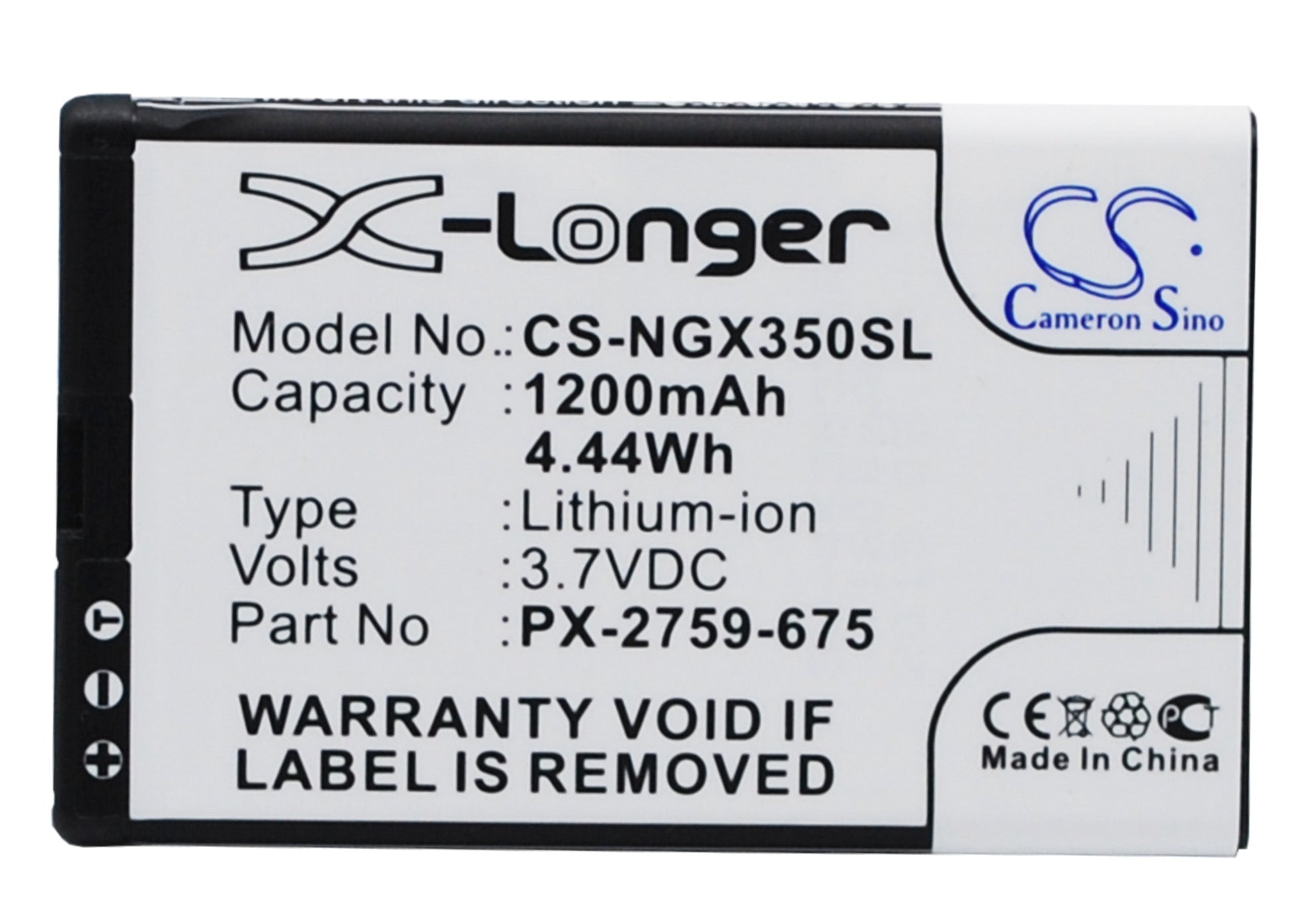 3.7V 1200mAh/4.44Wh Li-ion GPS/Navigator Battery for Navgear