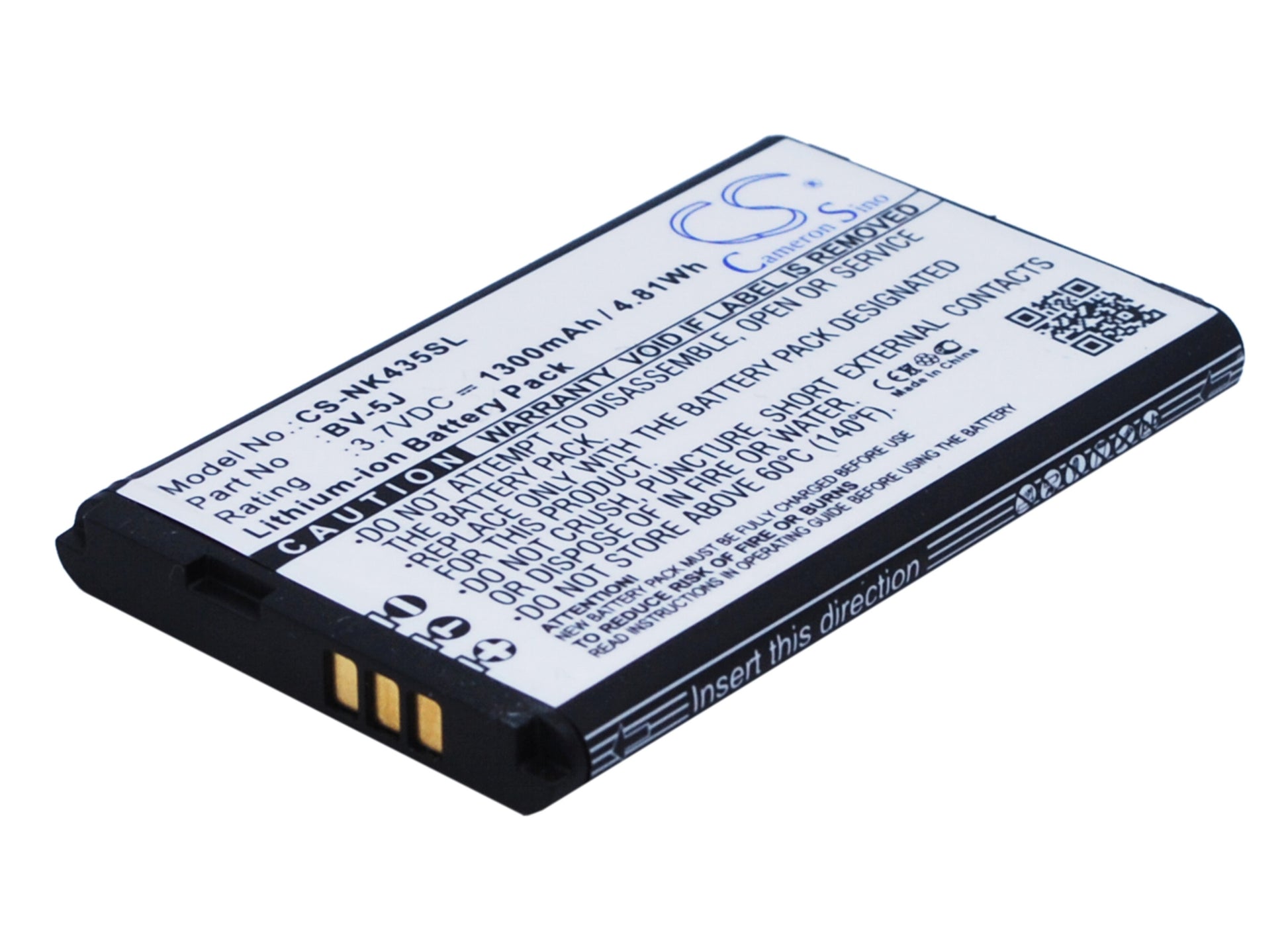 3.7V 1300mAh/4.81Wh Li-ion Mobile/SmartPhone Battery for Microsoft