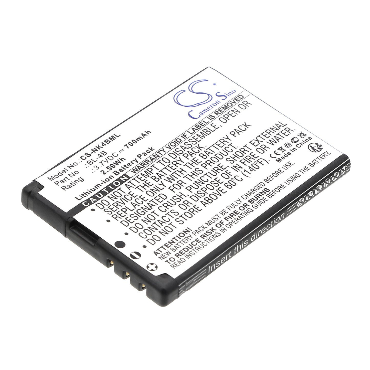 3.7V 750mAh/2.8Wh Li-ion Mobile/SmartPhone Battery for Nokia