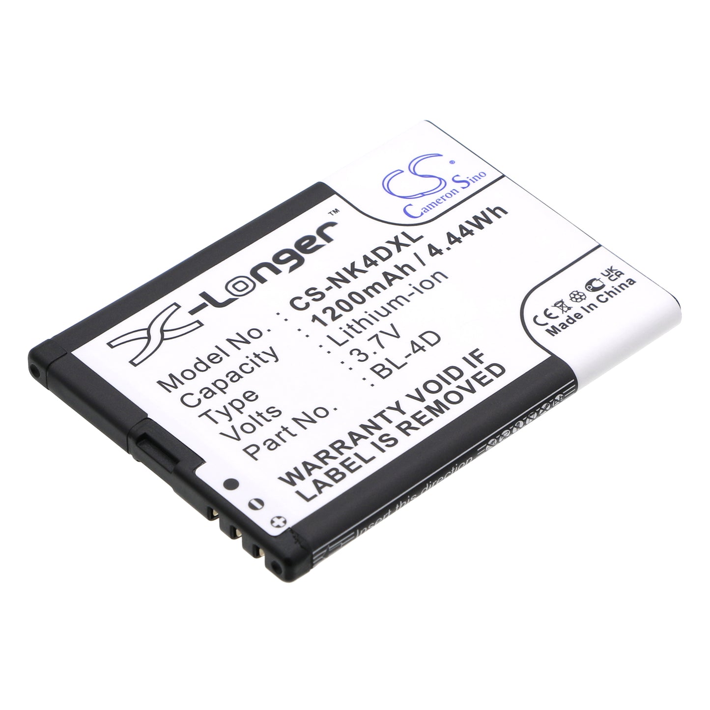 3.7V 1200mAh/4.44Wh Li-ion Mobile/SmartPhone Battery for Texet