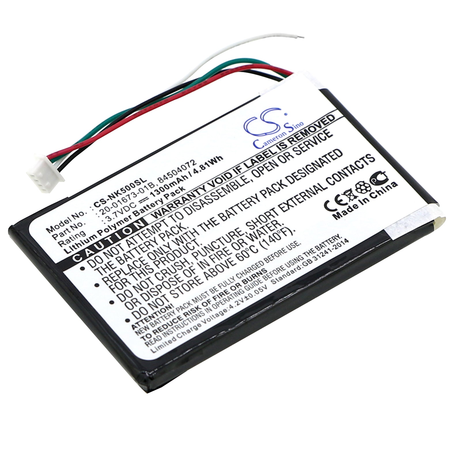 3.7V 1300mAh/4.81Wh Li-Polymer GPS/Navigator Battery for Nokia
