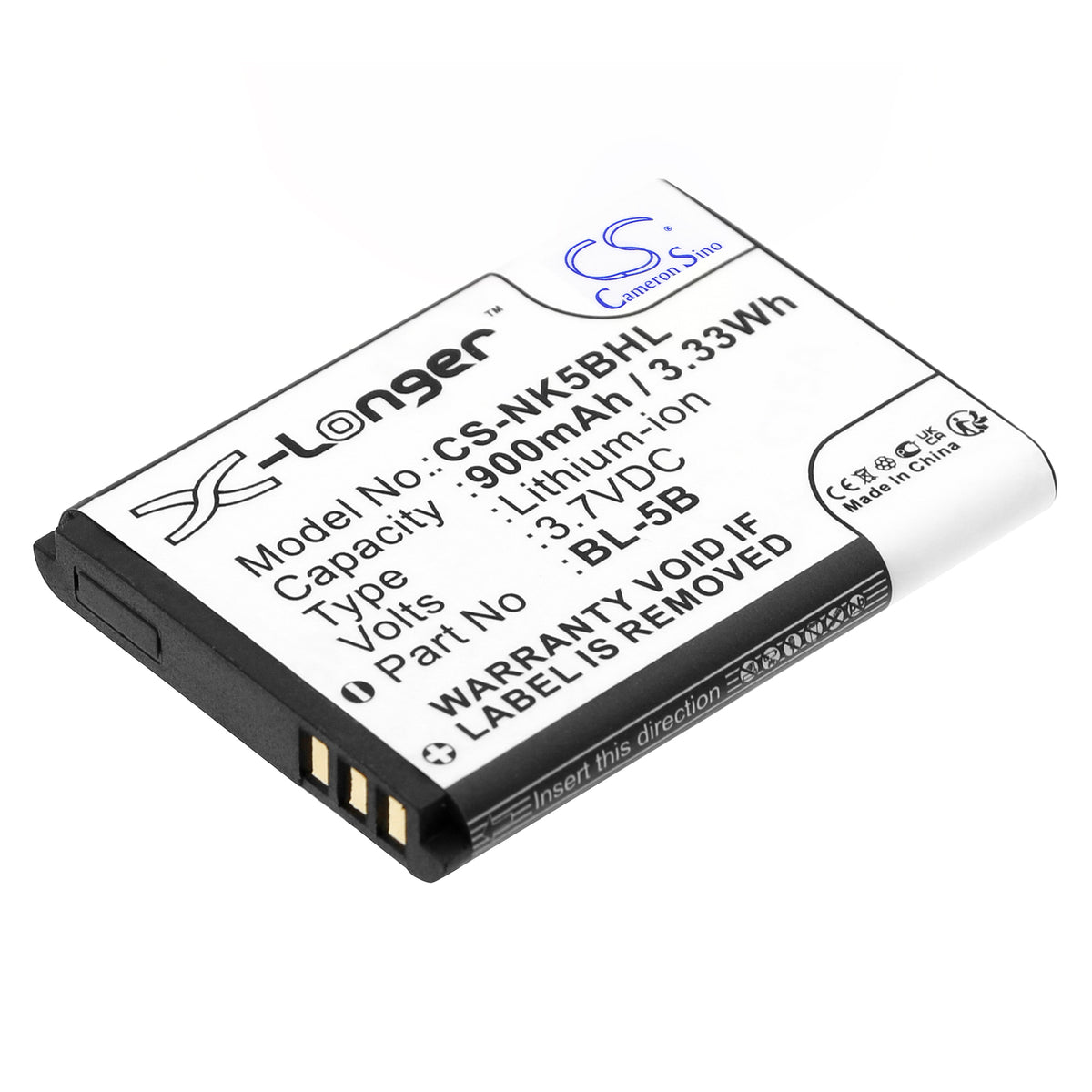 3.7V 900mAh/3.33Wh Li-ion GPS/Navigator Battery for GPS Tracker