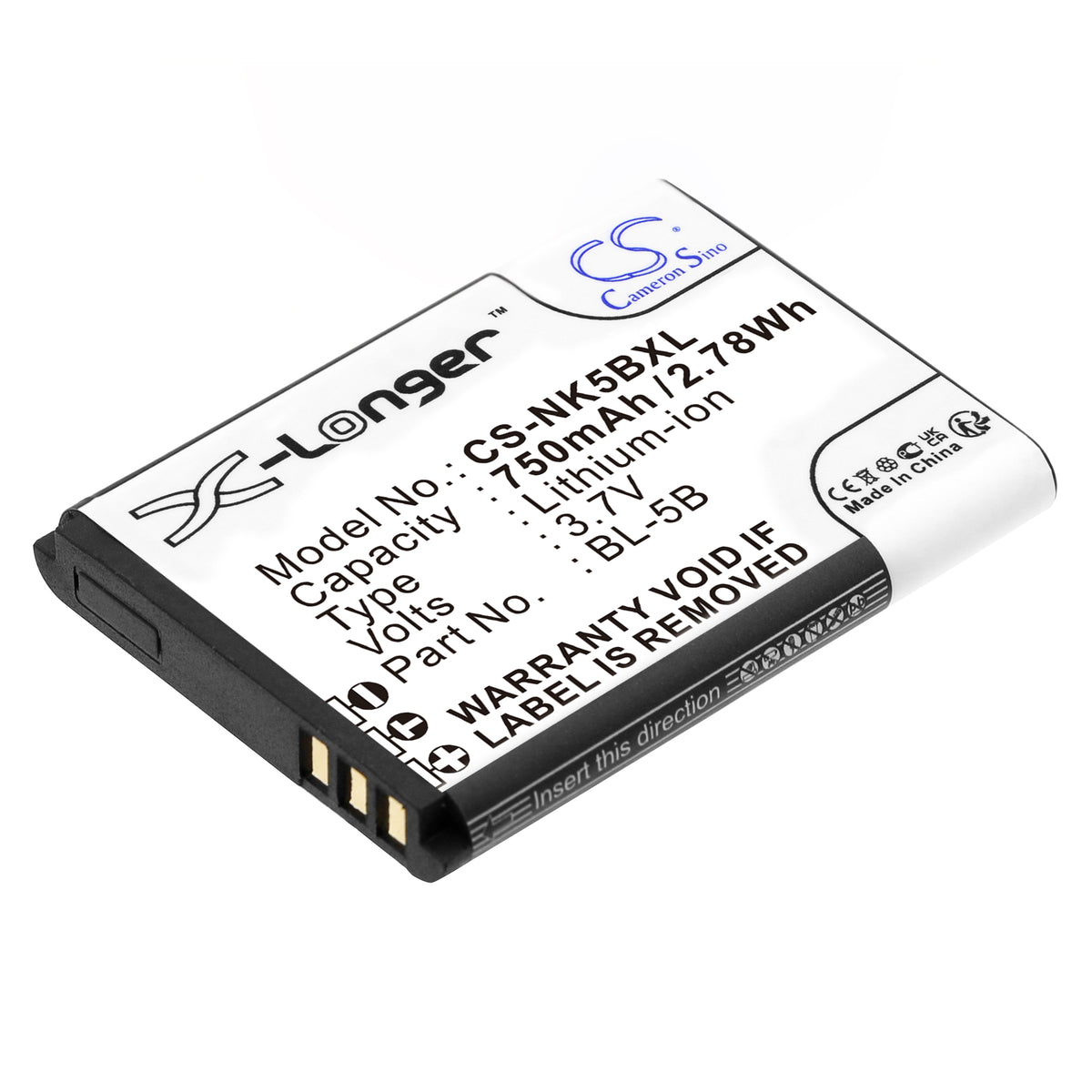 3.7V 750mAh/2.78Wh Li-ion GPS/Navigator Battery for GPS Tracker
