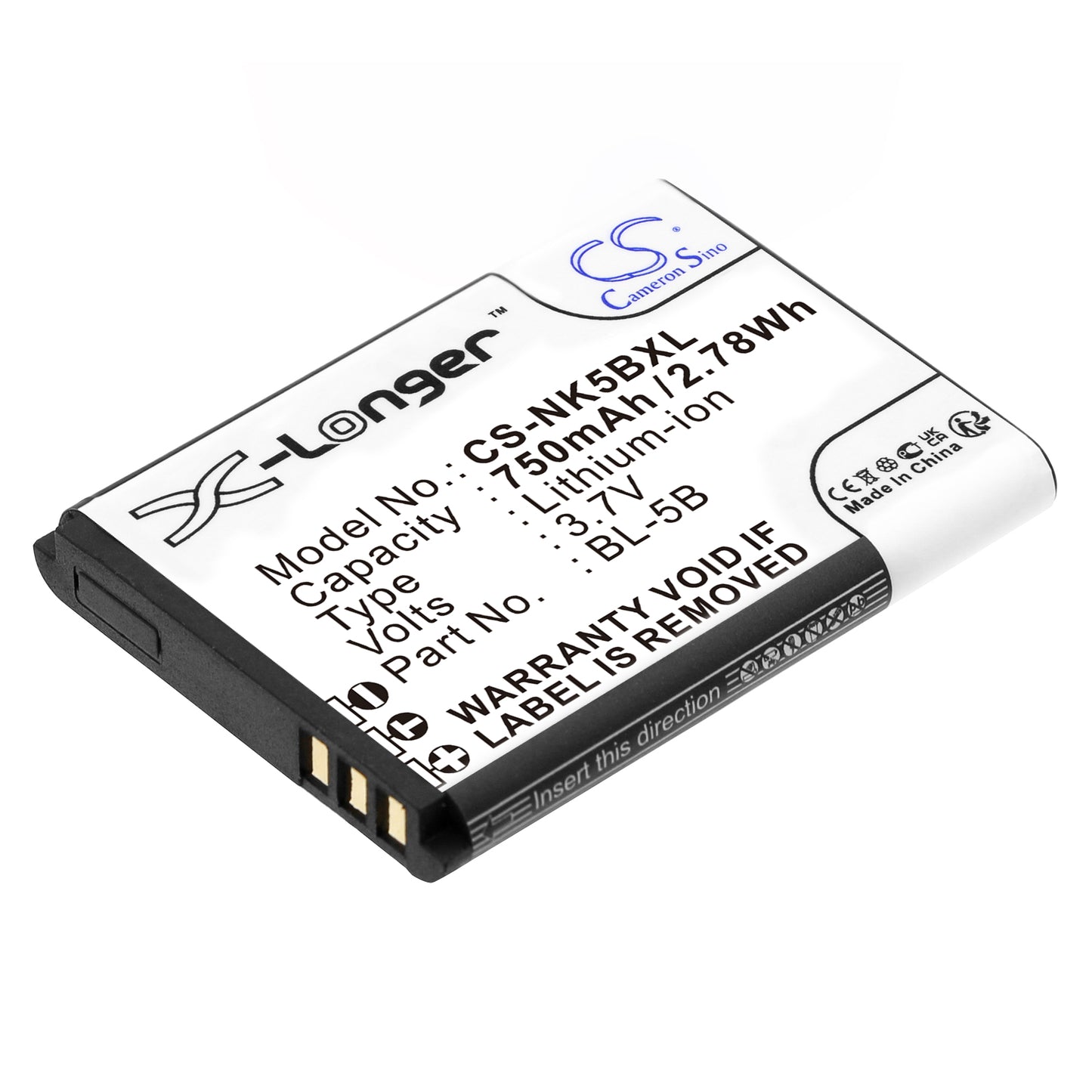 3.7V 750mAh/2.78Wh Li-ion Camera Battery for Minox