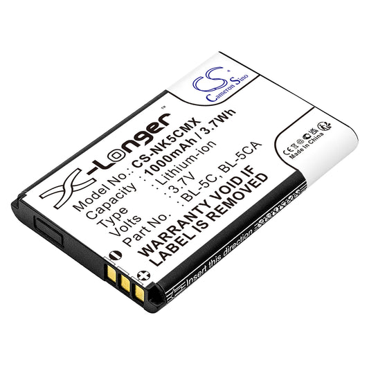 3.7V 1000mAh/3.70Wh Li-ion BabyPhone Battery for Nokia