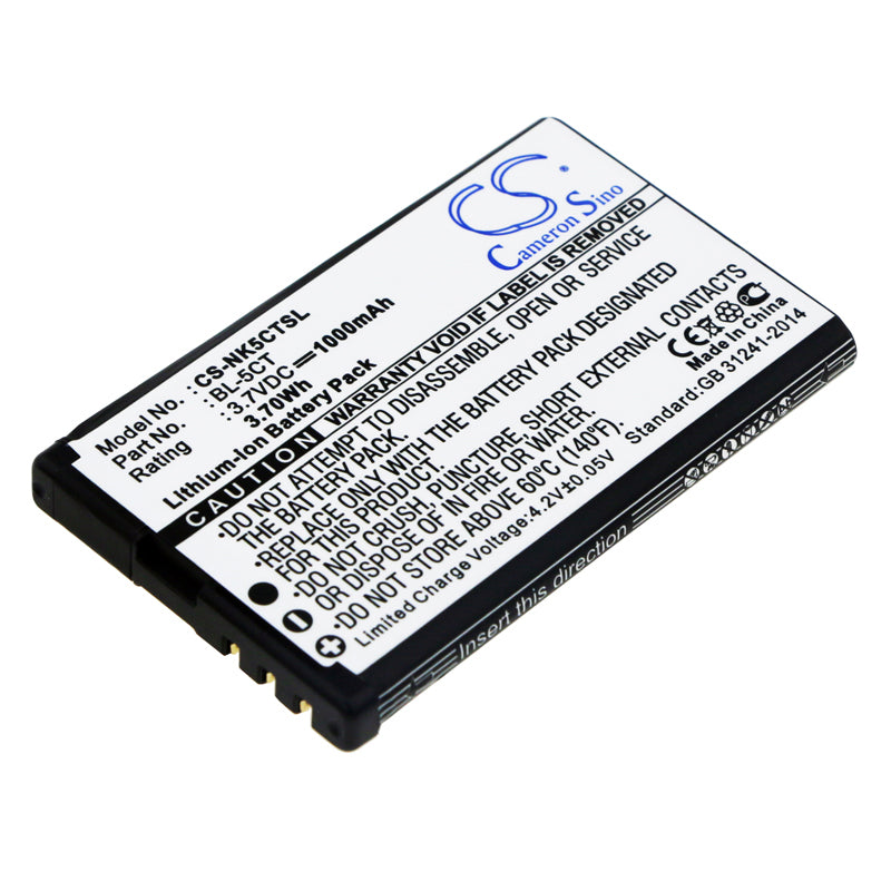 3.7V 1000mAh Li-ion Mobile/SmartPhone Battery for Nokia
