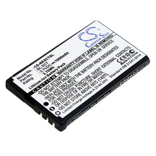 3.7V 1000mAh Li-ion Mobile/SmartPhone Battery for Nokia