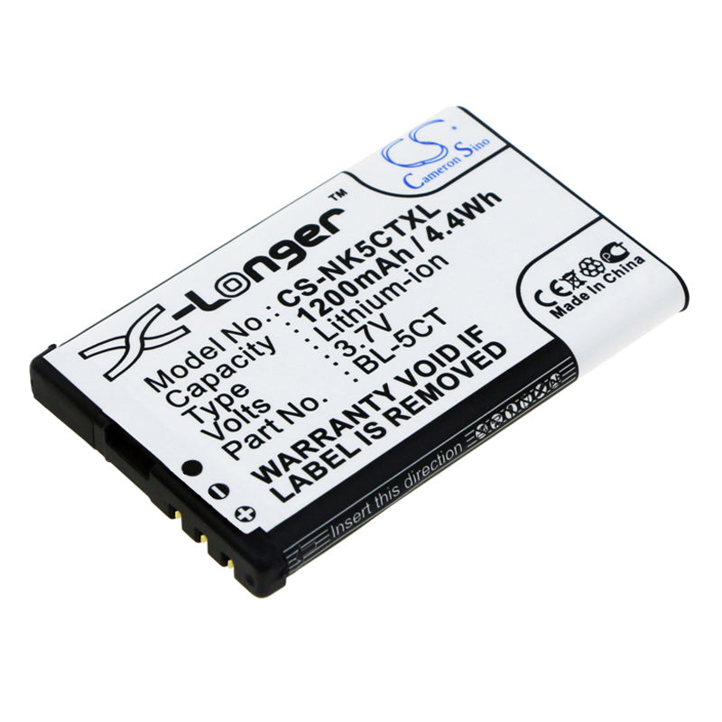 3.7V 1200mAh/4.44Wh Li-ion Mobile/SmartPhone Battery for Nokia