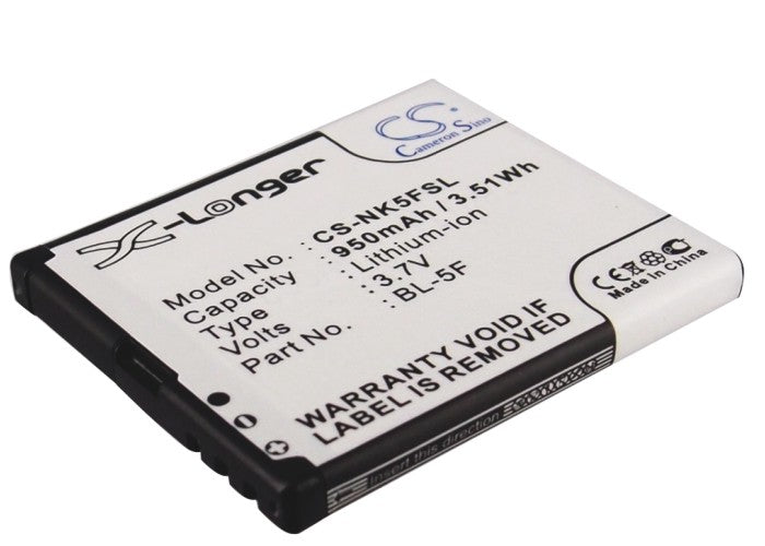 3.7V 950mAh/3.51Wh Li-ion Mobile/SmartPhone Battery for Nokia